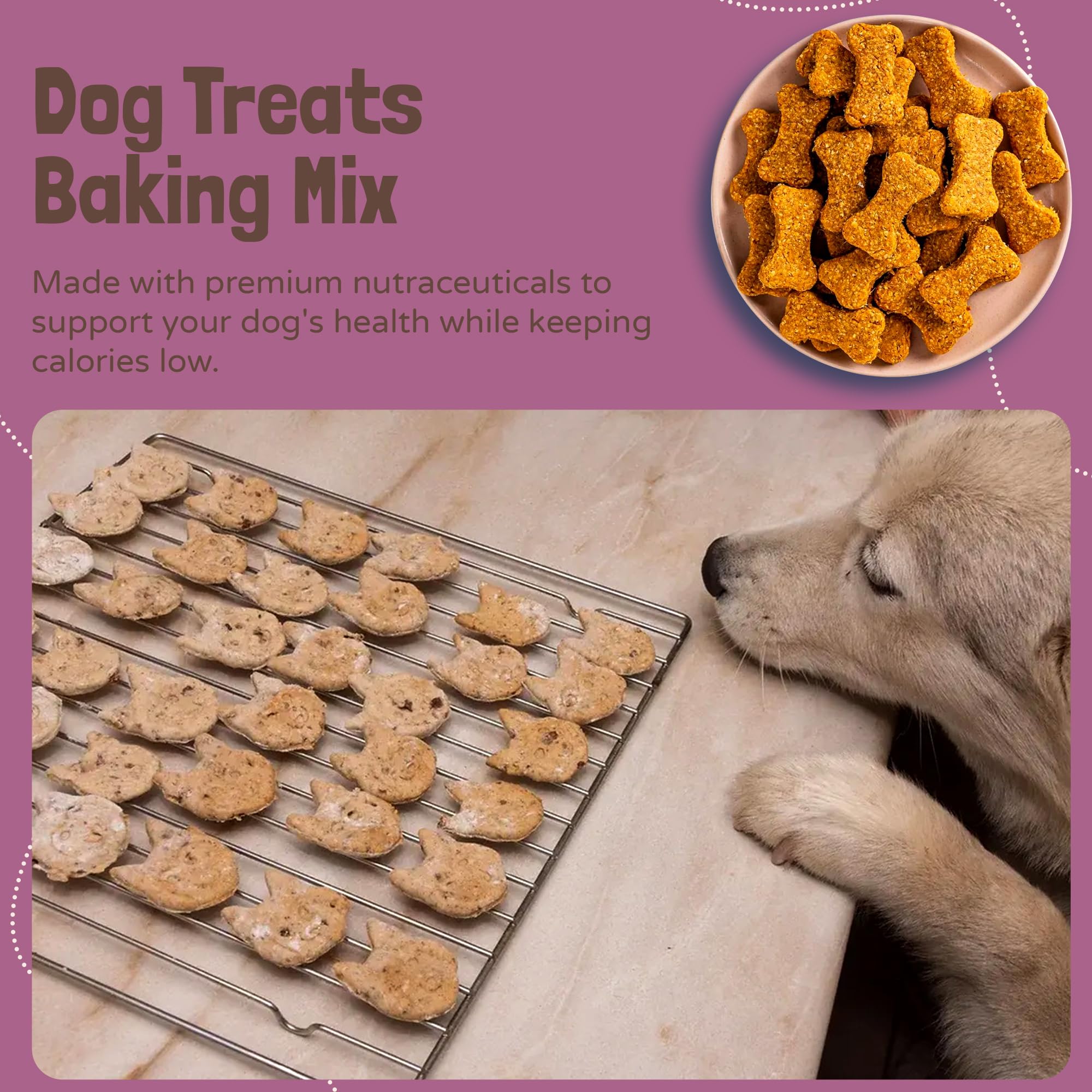 BoneItUp Dog Treats Baking Mix(Low Calories), All-Natural, Vet-Approved, Nutrient-Rich Ingredients, Low CaloriesTreats for Dogs,