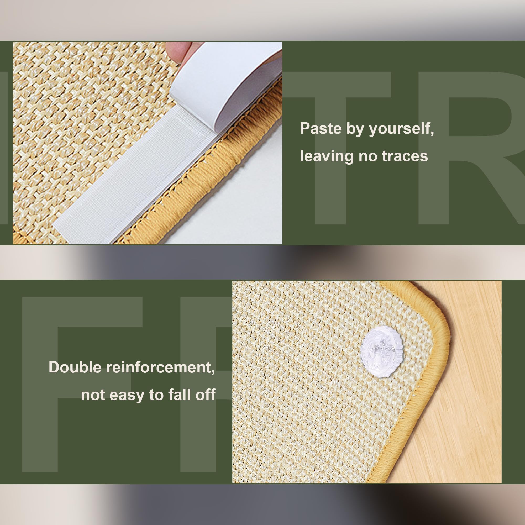 Cat Scratching Mat Sisal, 1 Pack Natural Sisal Fabric 23.6'' X 15.8'' Cat Scratching Pad With Spiral Nails, Cat Scratching Wall