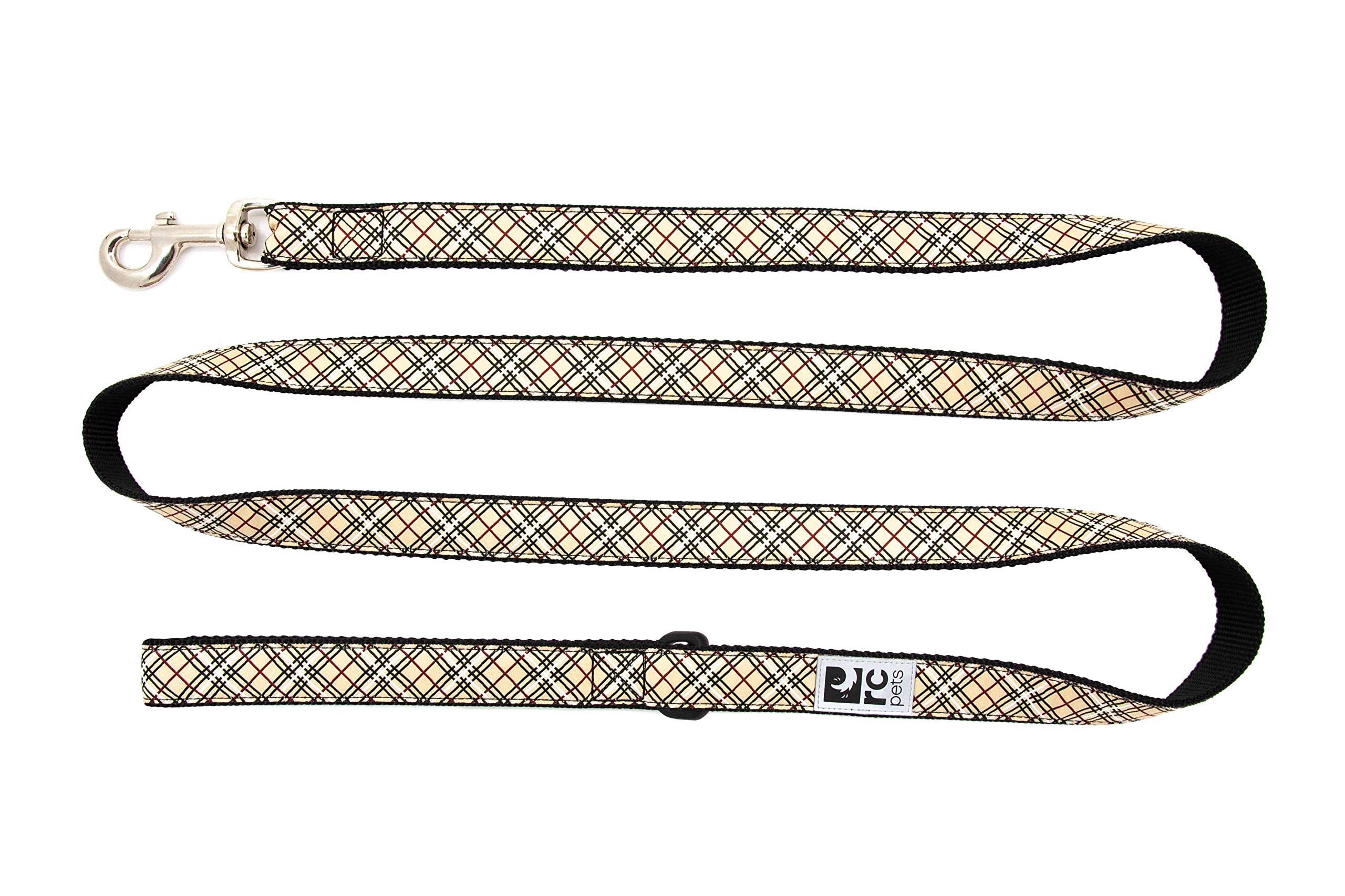 Rc Pets 1' X 6 Ft Dog Leash, Tan Tartan