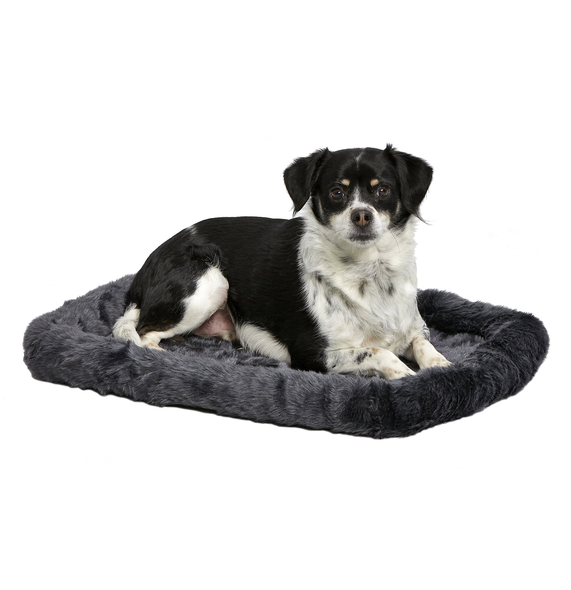 Midwest Homes For Pets Bolster Dog Bed 24L-Inch Gray Dog Bed Or Cat Bed W/ Comfortable Bolster | Ideal For Small Dog Breeds & Fits A 24-Inch Dog Crate | Easy Maintenance Machine Wash & Dry