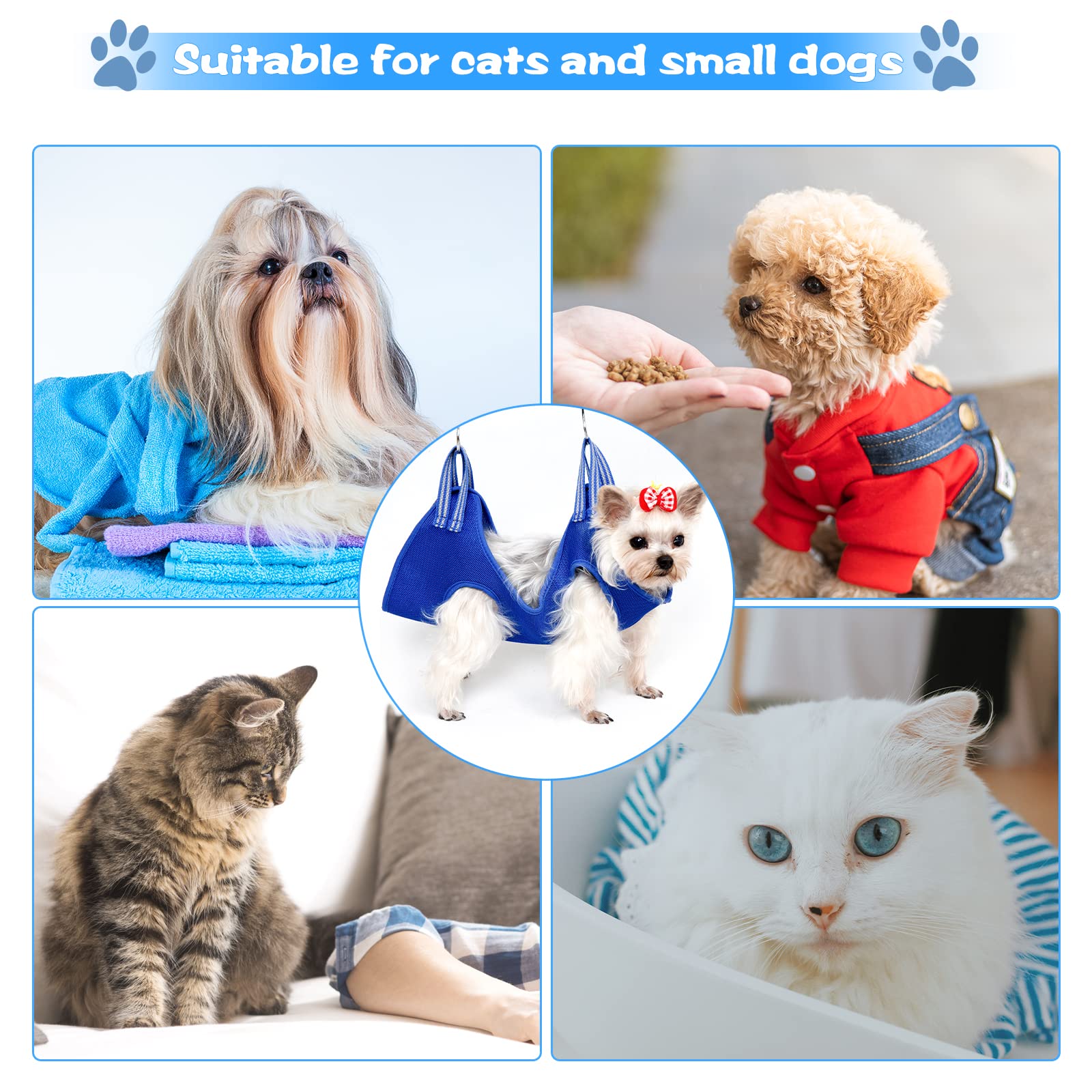 Ovtexzog Cat Grooming Hammock Small Dog Grooming Hammock, Cat/Dog Grooming Sling For Nail Clipping, Pet Grooming Hammock Xs Dog Grooming Harness For Extra Small Dog And Small Cat