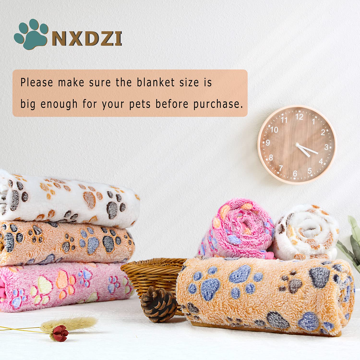 Dog Blankets For Medium Large Dogs, 3 Pack Pet Blanket Washable 41'' X 31'', Fuzzy Soft Puppy Throw Cover For Kennel Crate Bed