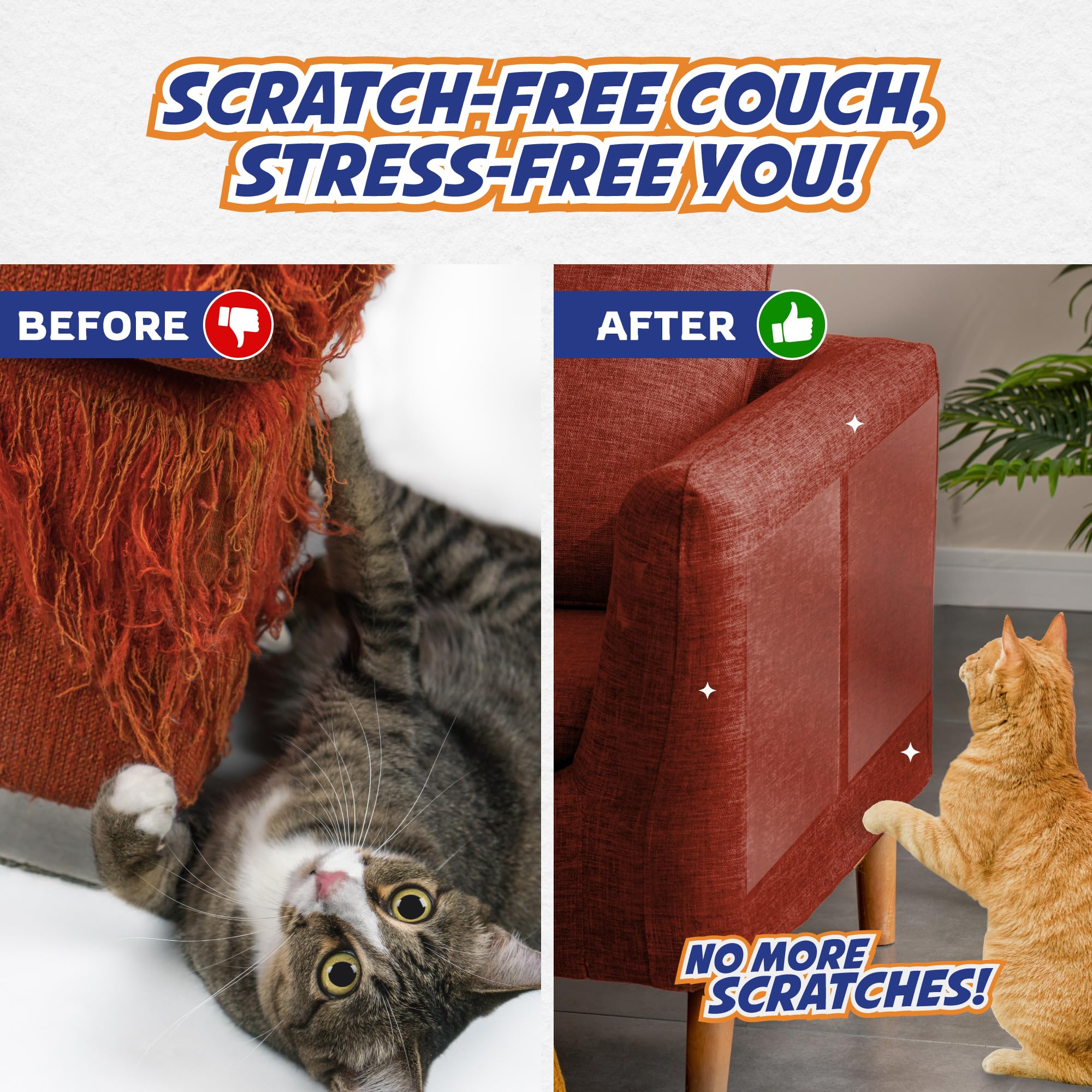 Panther Armor Cat Scratch Deterrent Tape - Double Sided Anti Scratching Sticky Tape For Sofa And Couch Corners - Furniture Prote