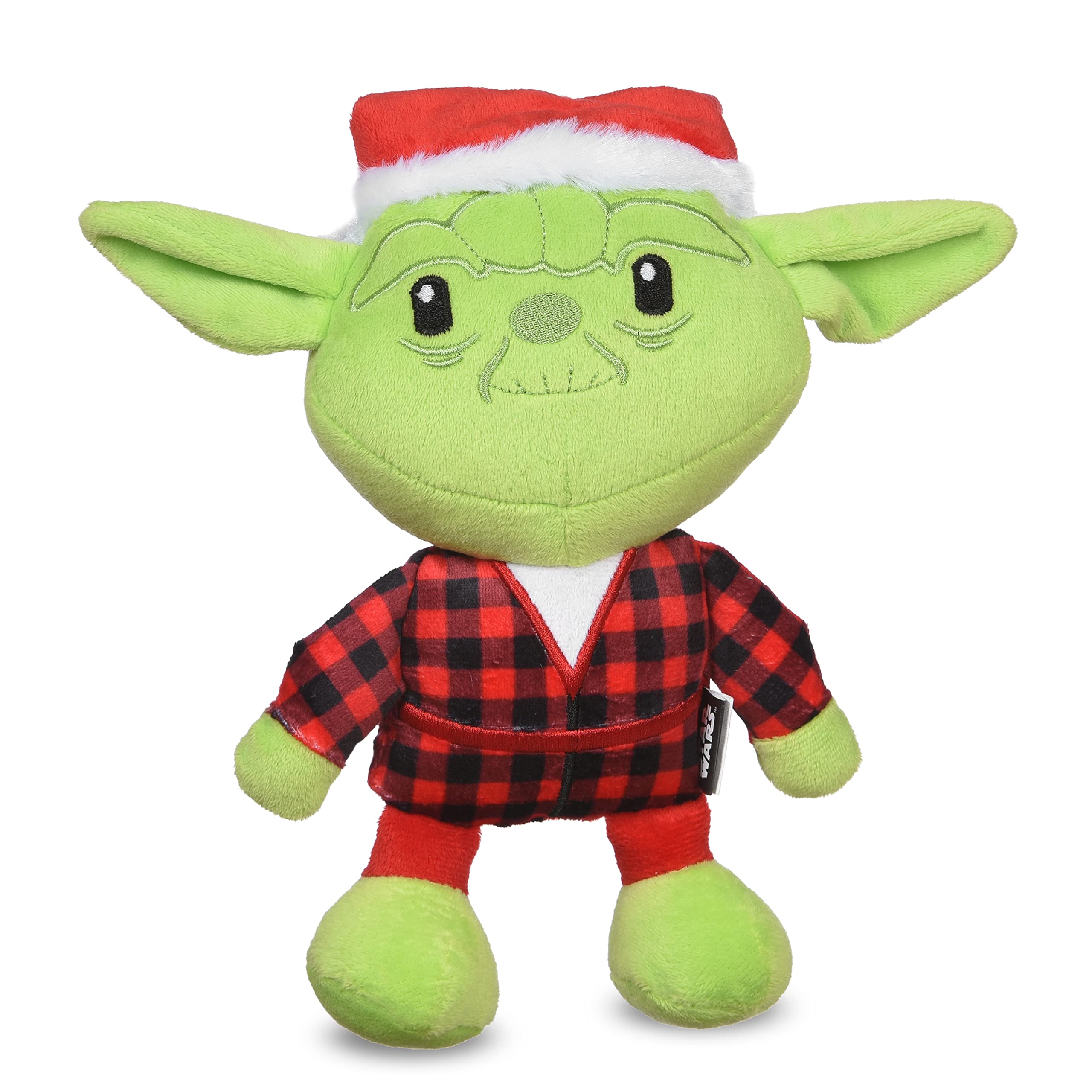 Star Wars for Pets Yoda Dog Toy for Holidays | Santa Yoda Squeaky Chew Toy | Holiday Star Wars Plush Toys | 6 Inch Small Dog Toy