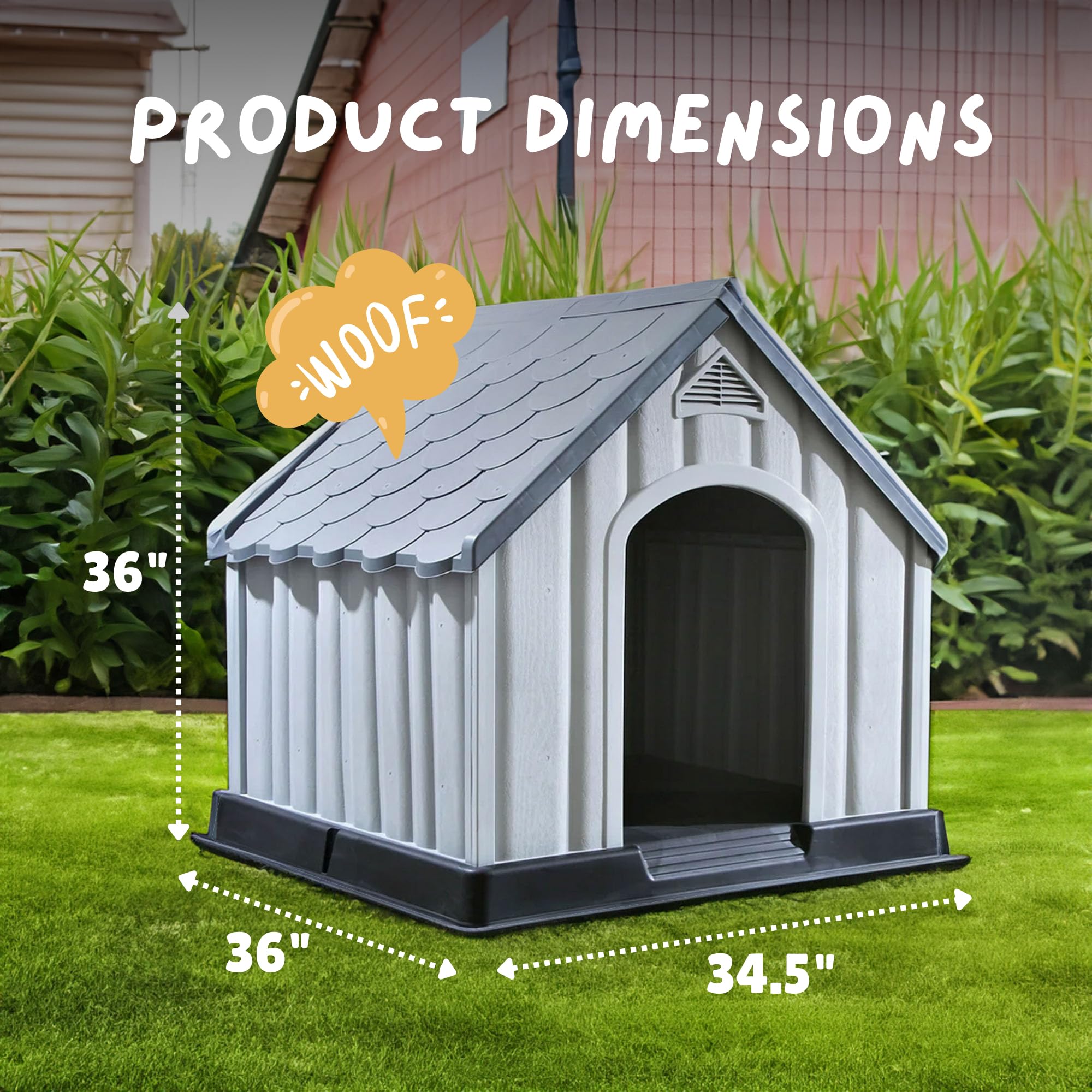 Ram Quality Products Innovative Outdoor Pet House Large Waterproof Dog Kennel Shelter For Small, Medium, And Large Dogs With Sla