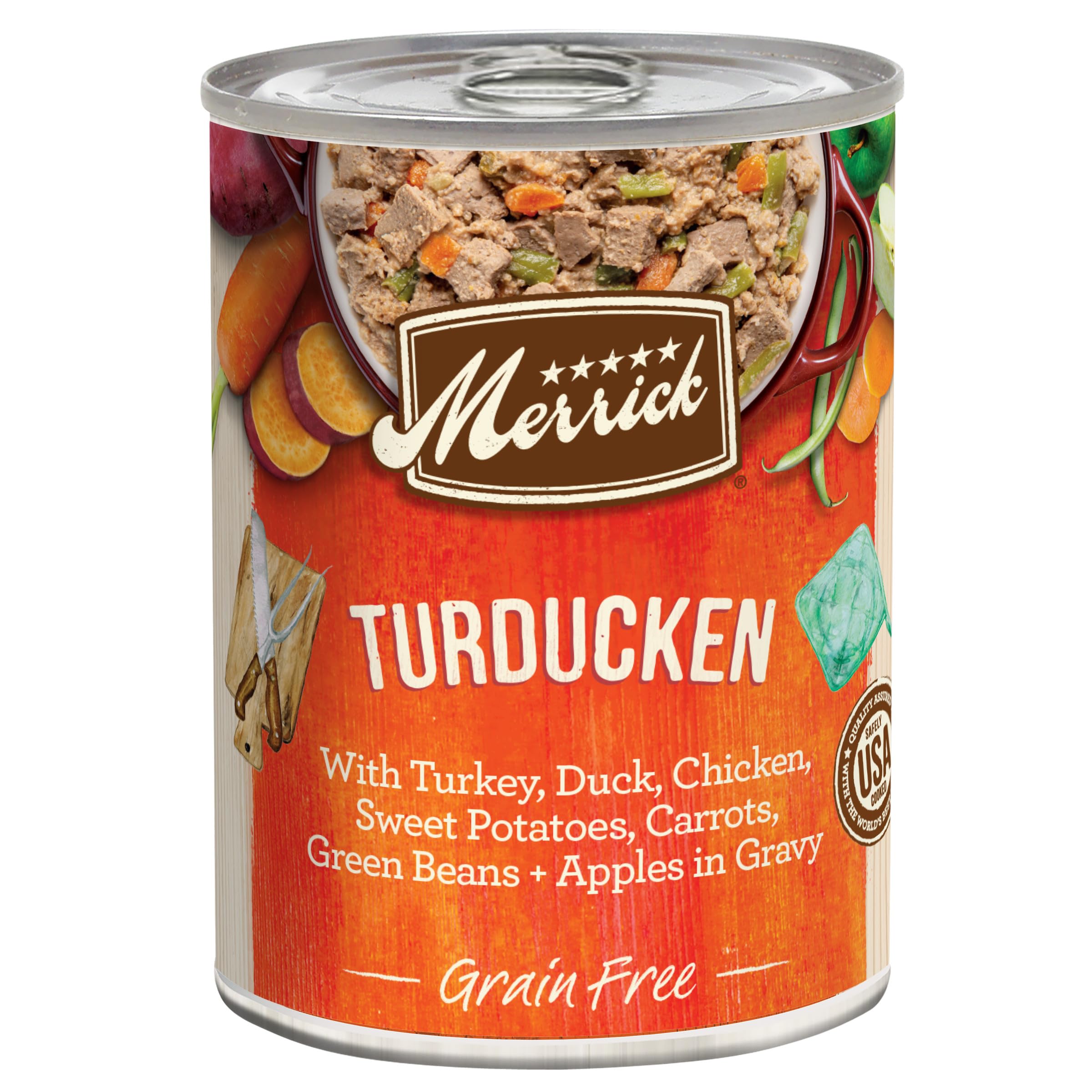 Merrick Grain Free Wet Dog Food, Premium And Wholesome Gluten Free Canned Adult Dog Food, Turducken Recipe - (Pack of 12) 12.7 o