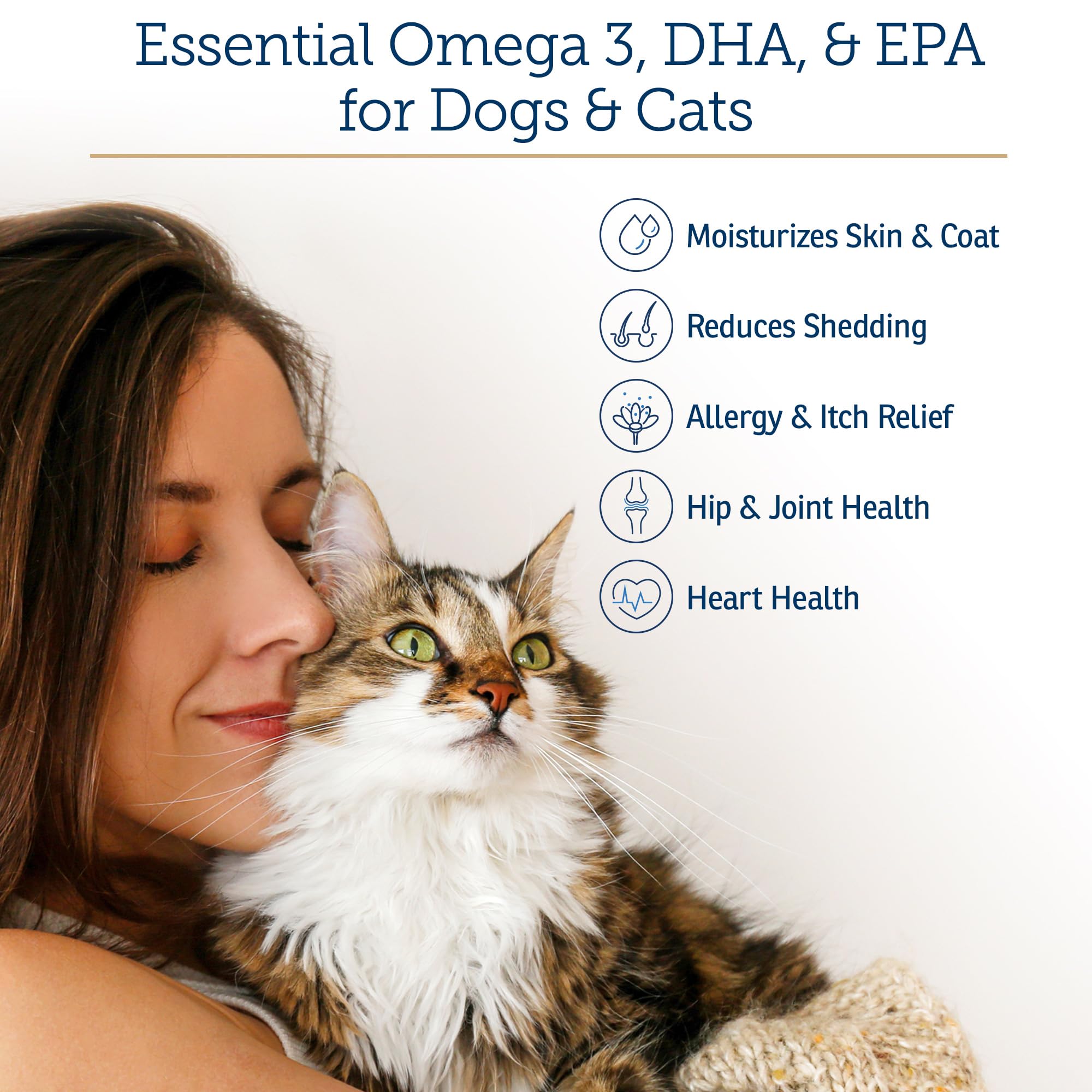Rx Vitamins Ultra EFA Omega 3 Fish Oil for Dogs & Cats - Promotes Heart, Brain, and Joint Health with Vitamin E, Biotin, and Zin