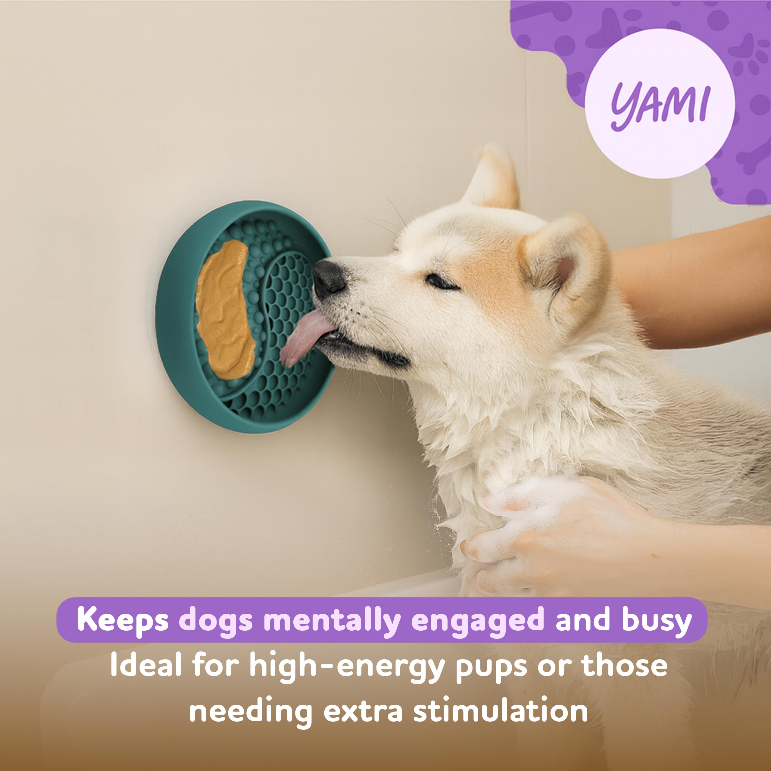 YAMI Bowl Lick Mat for Dogs & Cats, Slow Feeder Bowls, Cat Slow Feeder, Dog Enrichment Toys with Suction Cup for Anxiety Relief,