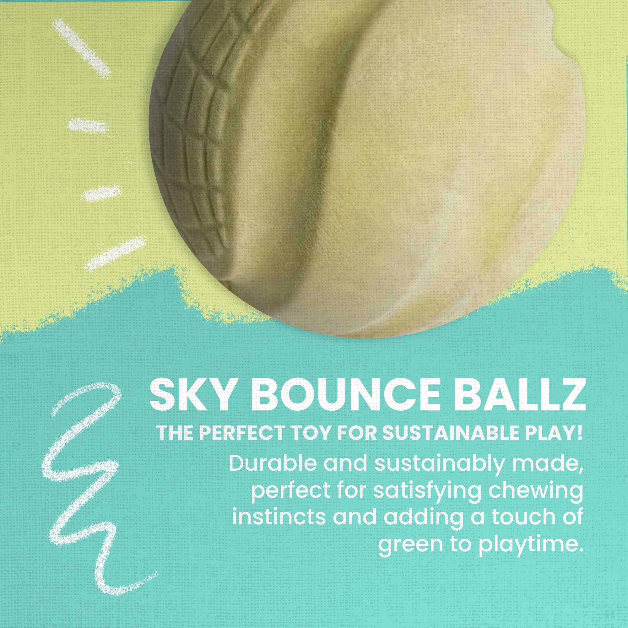 Snugarooz Sky Bounce Ball For Puppies – Yellow - 3 Inch Durable Rubber Ball - Ideal For Fetch And Playtime - Aids Dental Health - Eco Friendly