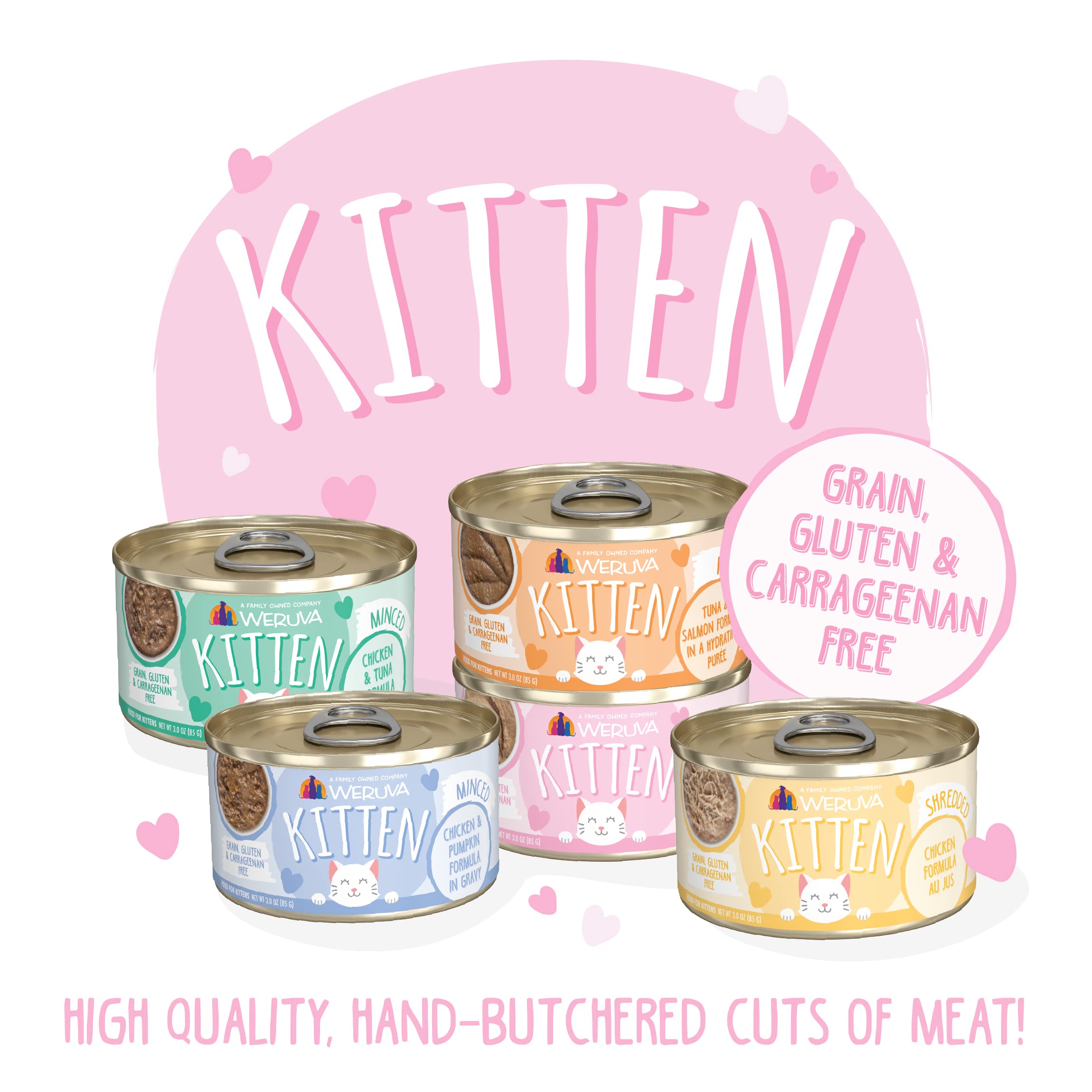 Weruva Kitten, Chicken Breast Formula in a Hydrating Pur  e, 3oz Can (Pack of 12)