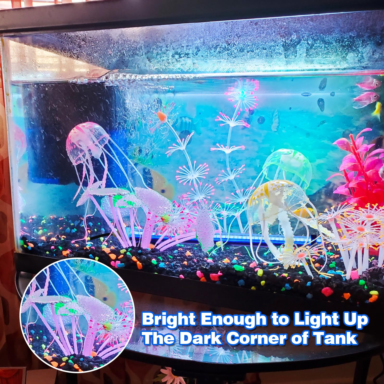 Submersible Aquarium Light for Fish Tank: Full Spectrum Underwater Fish Tank Light with COB Led Light Strips - Adjustable Bright