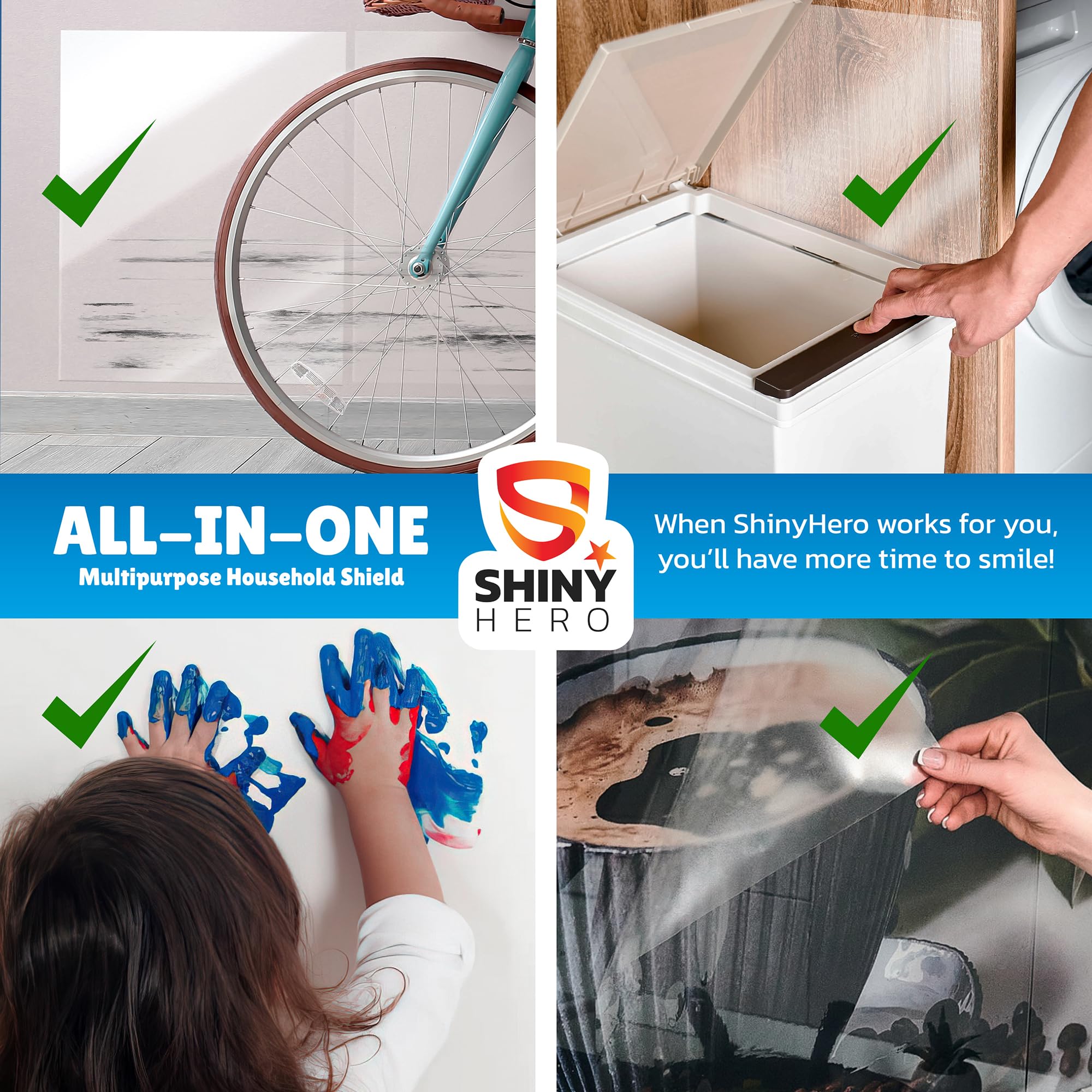 8-Pack - Clear Wall & Door Protector from Dog Scratching - Anti Cat Couch Guard Plastic Sheets, Furniture Self-Adhesive Removabl