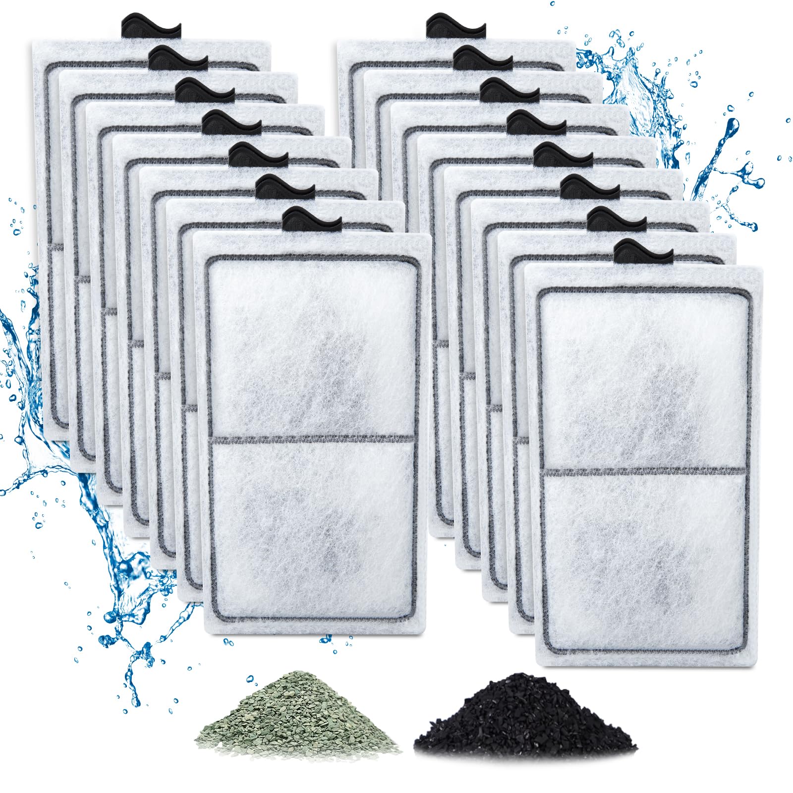 Zuqqony 15 Pack Pf-S Filter Cartridges For Silenstream Pf10 Power Filters, Remplacement Aquarium Carbon Cartridge With Zeolite