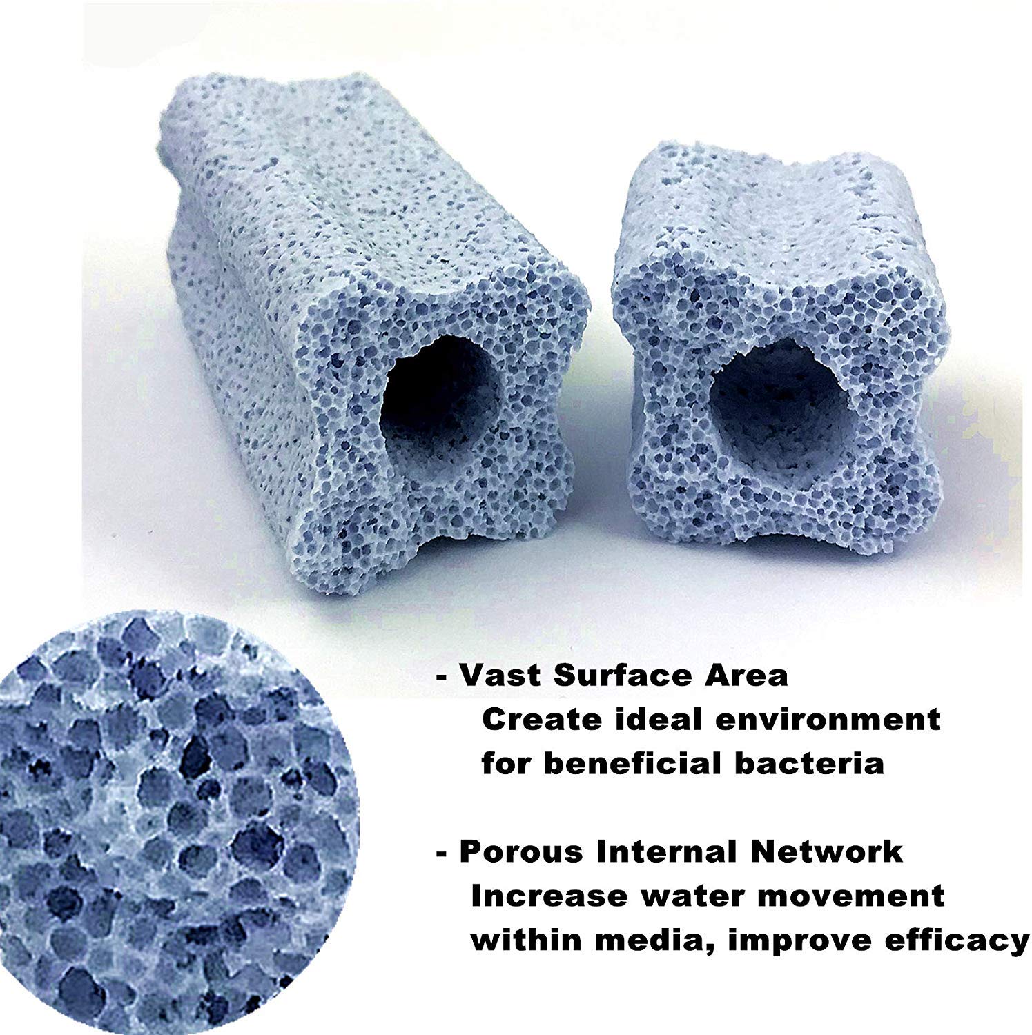 Reefing Art Ceramic Bio Filter Media Vast Surface Area For Aquarium Sump Canister (1 Box / 24 Pcs)