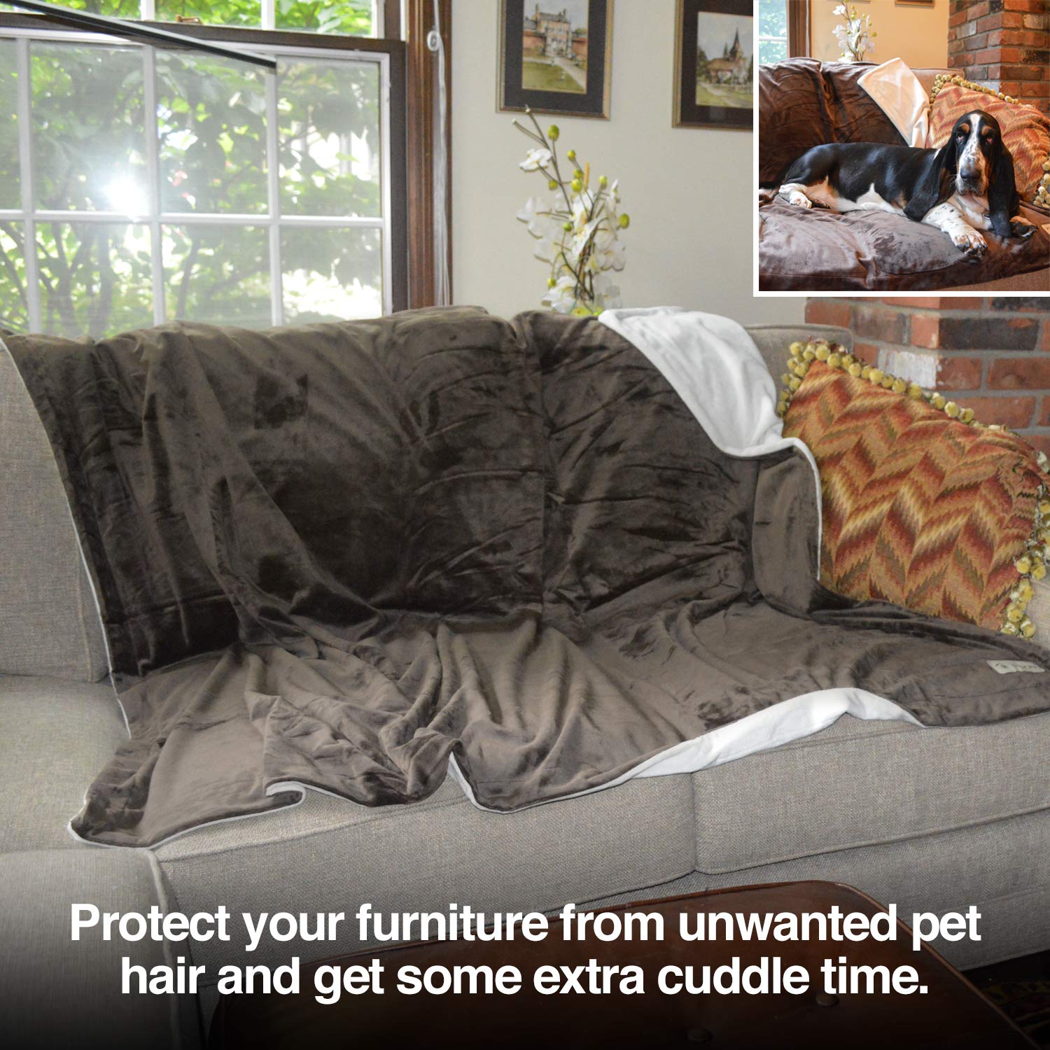 Petfusion Premium Dog Blanket, Cat Blanket | Ultra Soft Pet Blanket Available In Plush Or Quilted, 2 Colors (Grey, Brown) | Perf