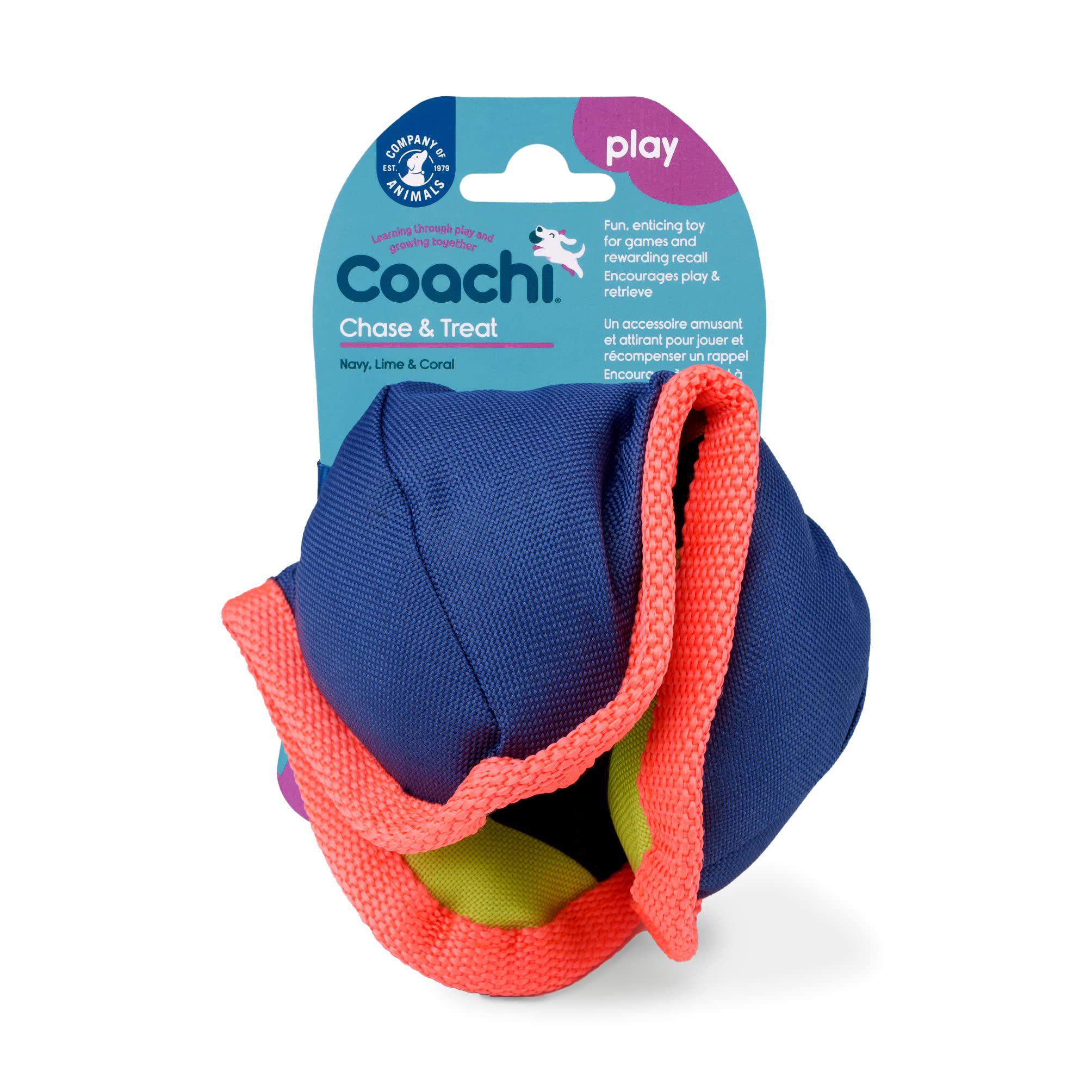 Coachi Chase & Treat - A Fun Enrichment Dog Toy, Fill with Treats for Interactive Play. Good for Motivating, Distance Reward Tra
