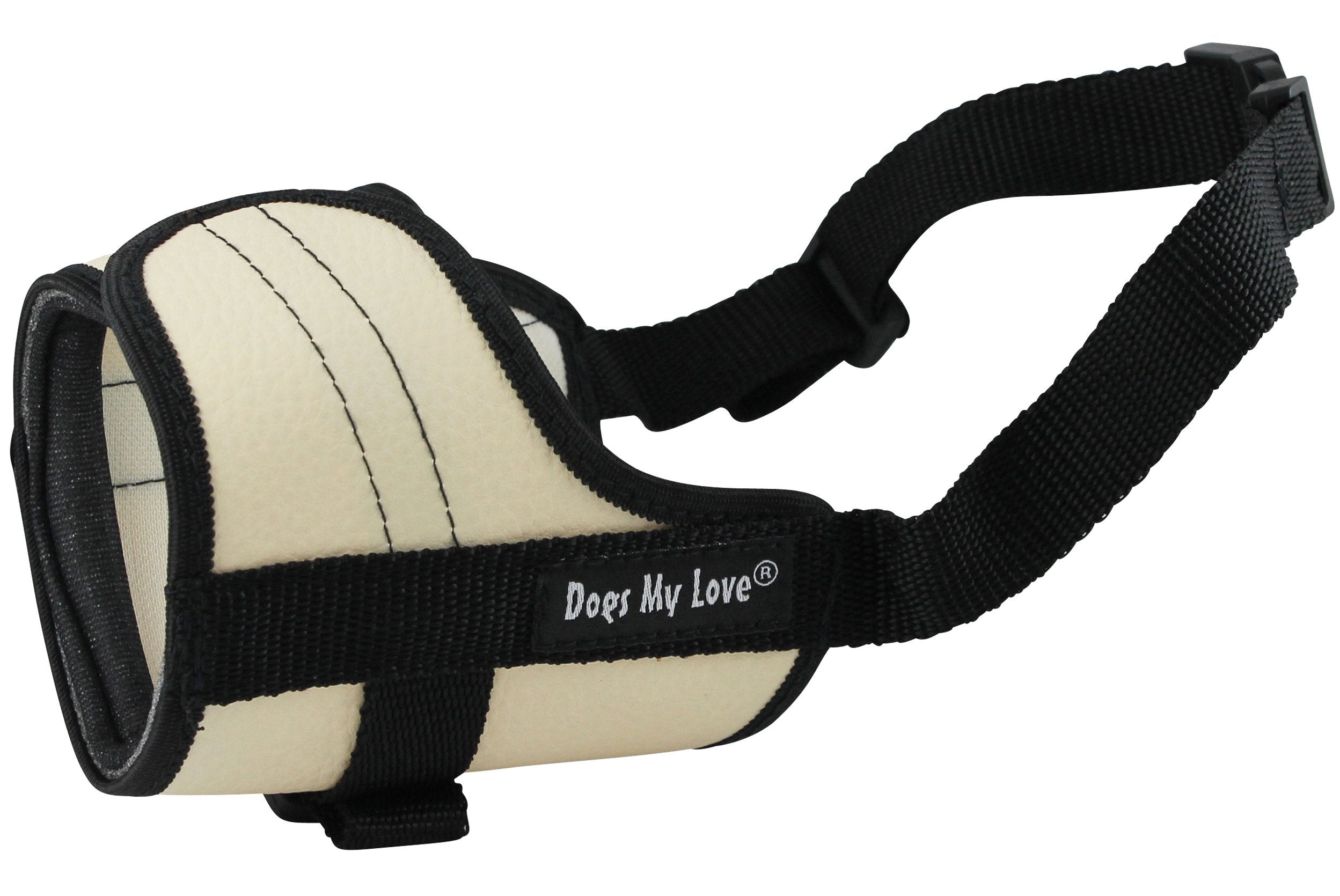 Adjustable Dog Muzzle 6 Sizes Beige (M: 8'-10.5' Snout Circumf.)