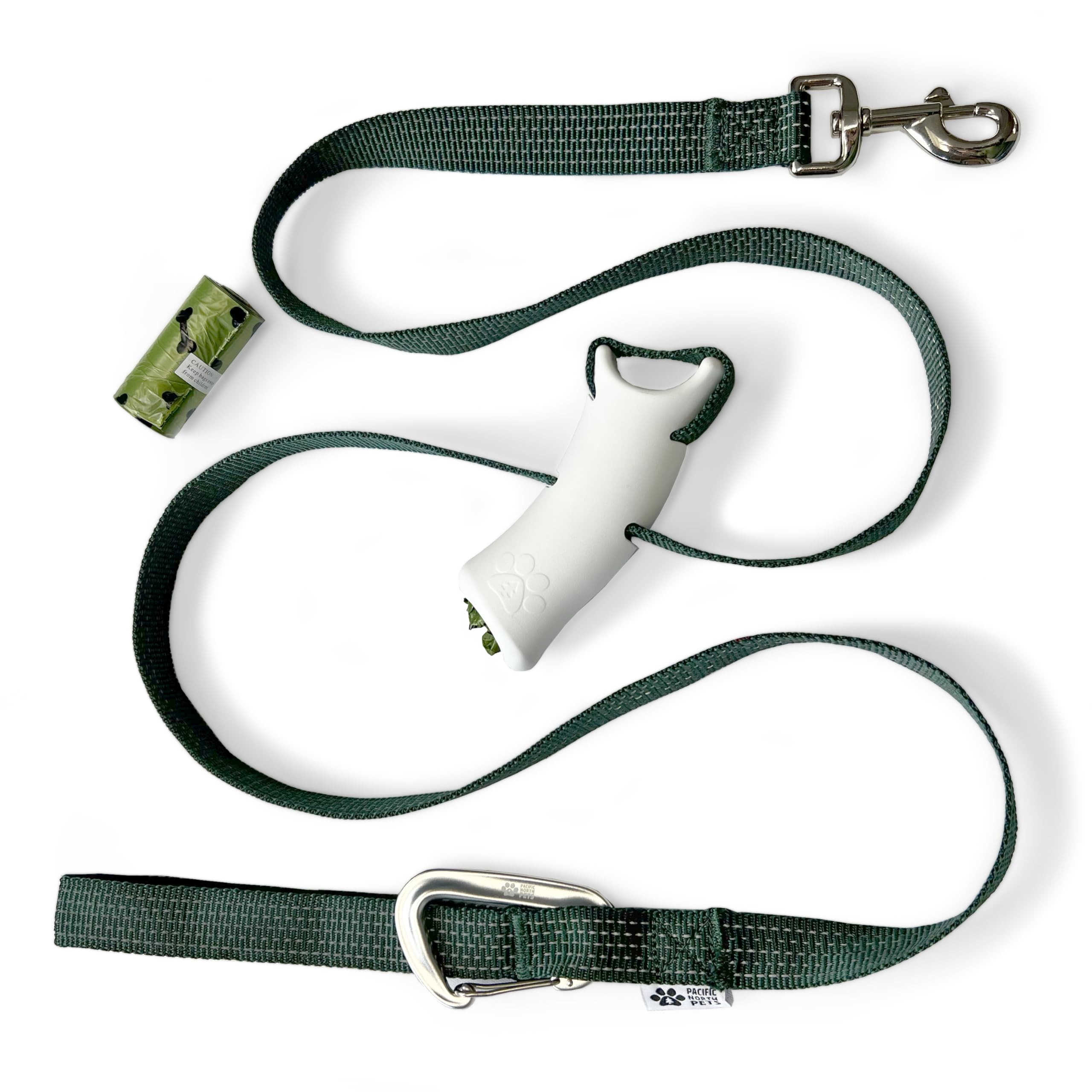 Quick-Control Dog Leash - Adjustable T-Grip Traffic Leash with Reflective Design, 6-in-1 Hands-Free, Poop Bag Holder, Heavy-Duty