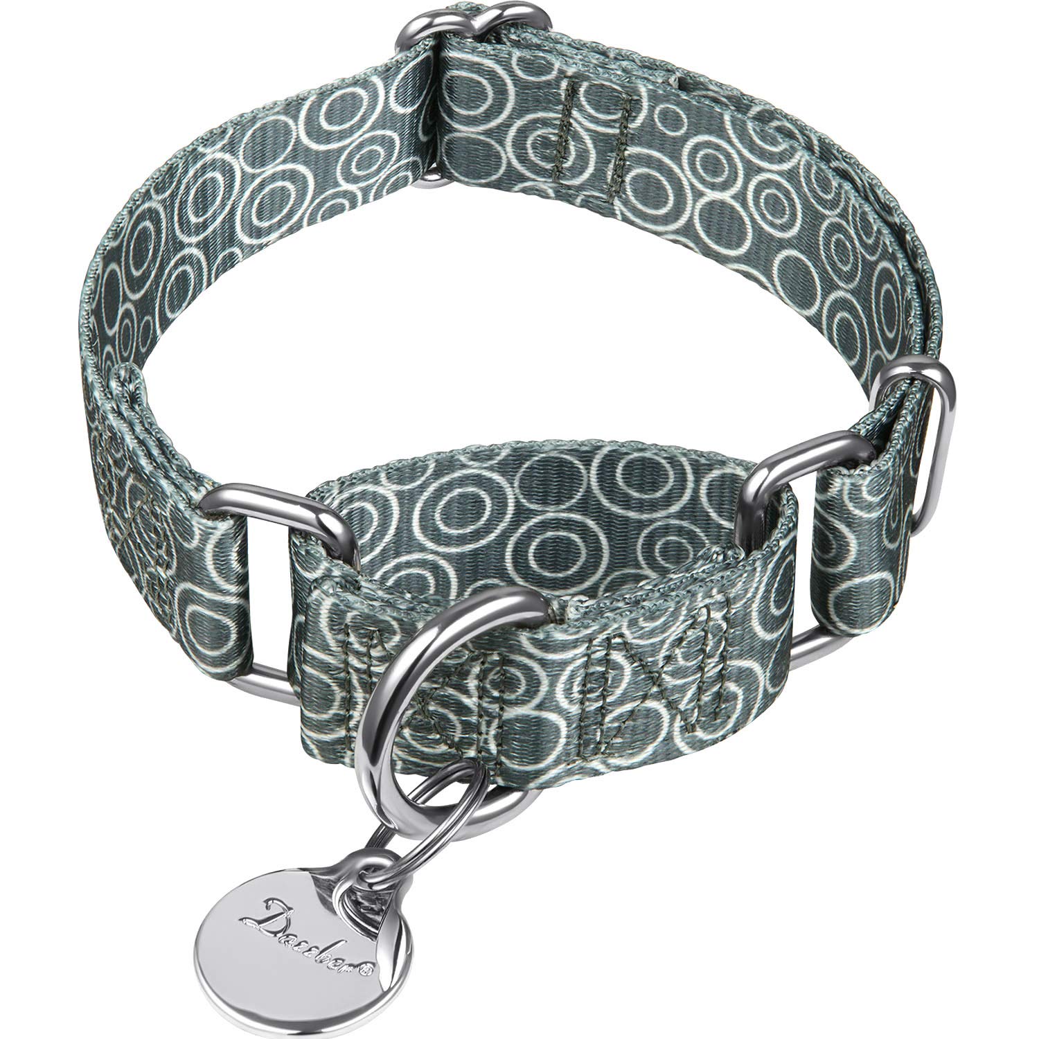 Dazzber Martingale Collars For Dogs, No Pull Anti-Escape Pet Collar, Heavy Duty For Medium Dogs, Adjustable 14 Inch To 21 Inch, 