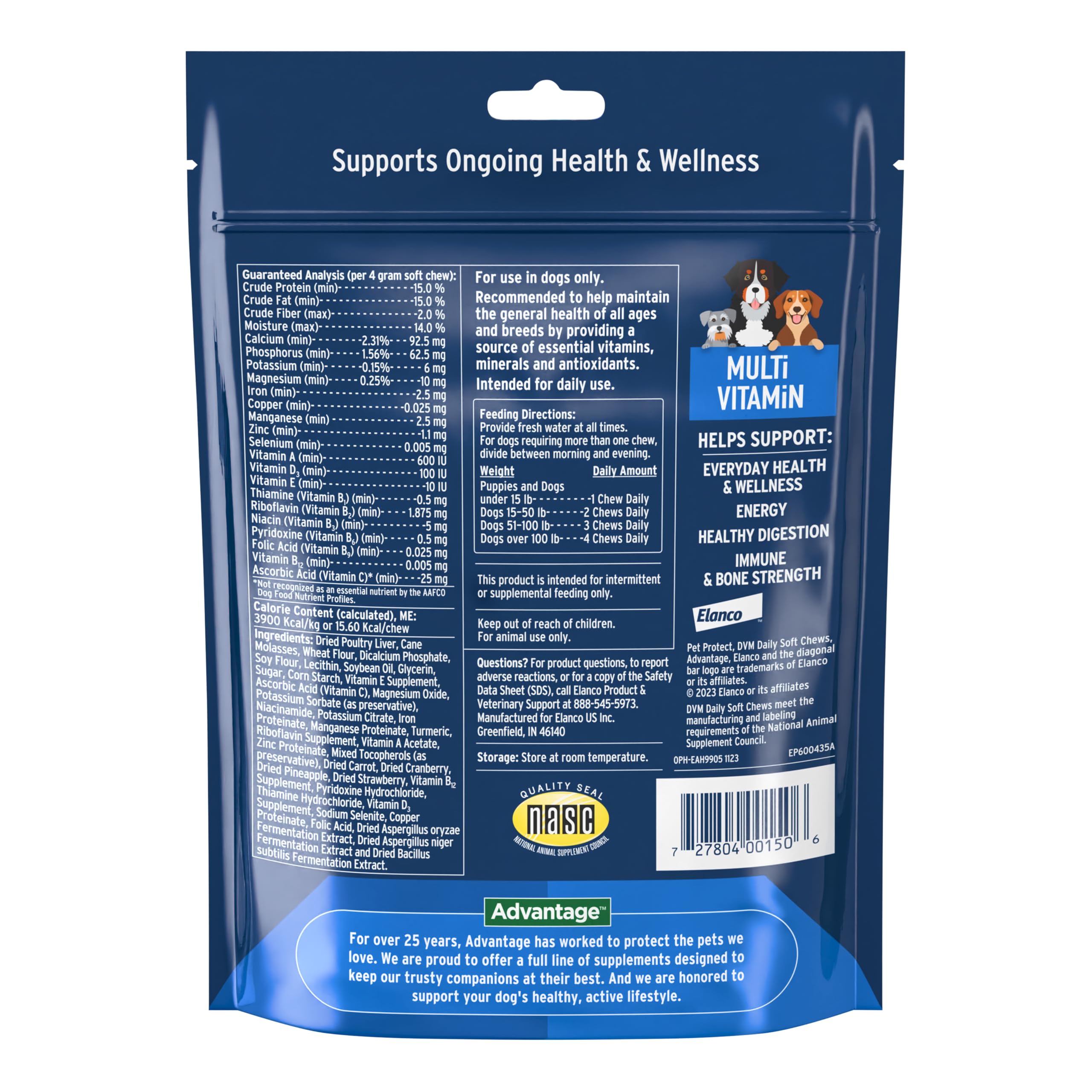 Pet Protect Dog Multivitamin, Vet-Formulated DVM Daily Soft Chews, Supports Ongoing Health & Wellness, Chicken-Flavor (60 Count)
