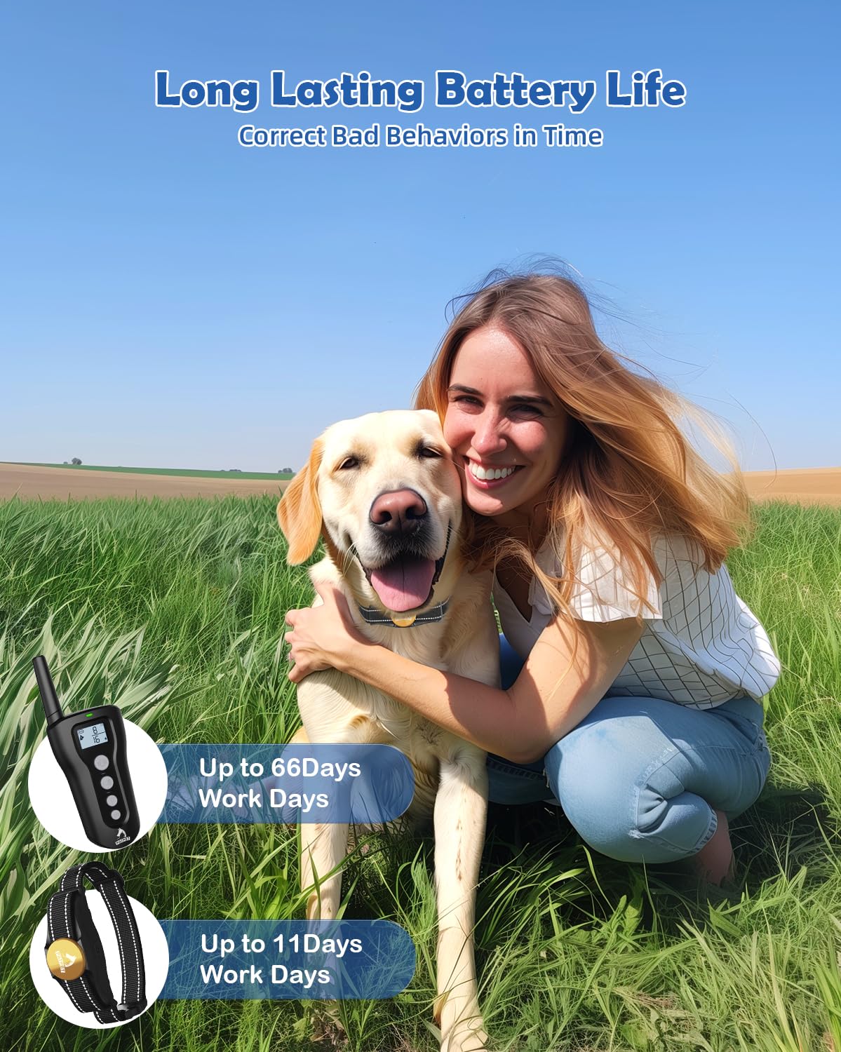 Patpet Dog Training Collar With Remote - 2 Receivers Dog Shock Collar For Large Medium Small Dogs Up To 1000Ft Control Range