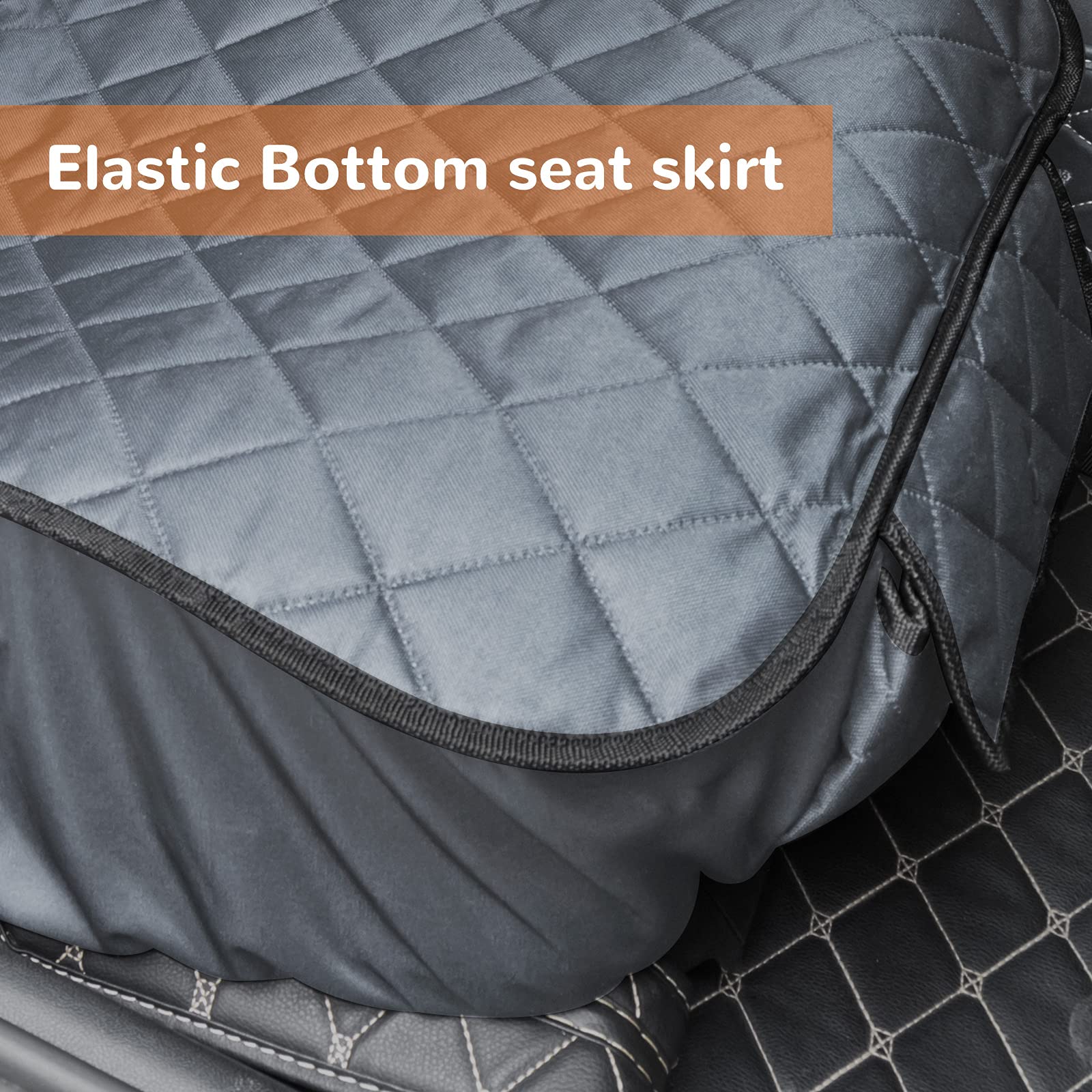 Urpower Car Seat Cover For Front Seat, 100% Waterproof Dog Seat Protector With Pocket, Nonslip & Quilted Pet Cover With Elastic