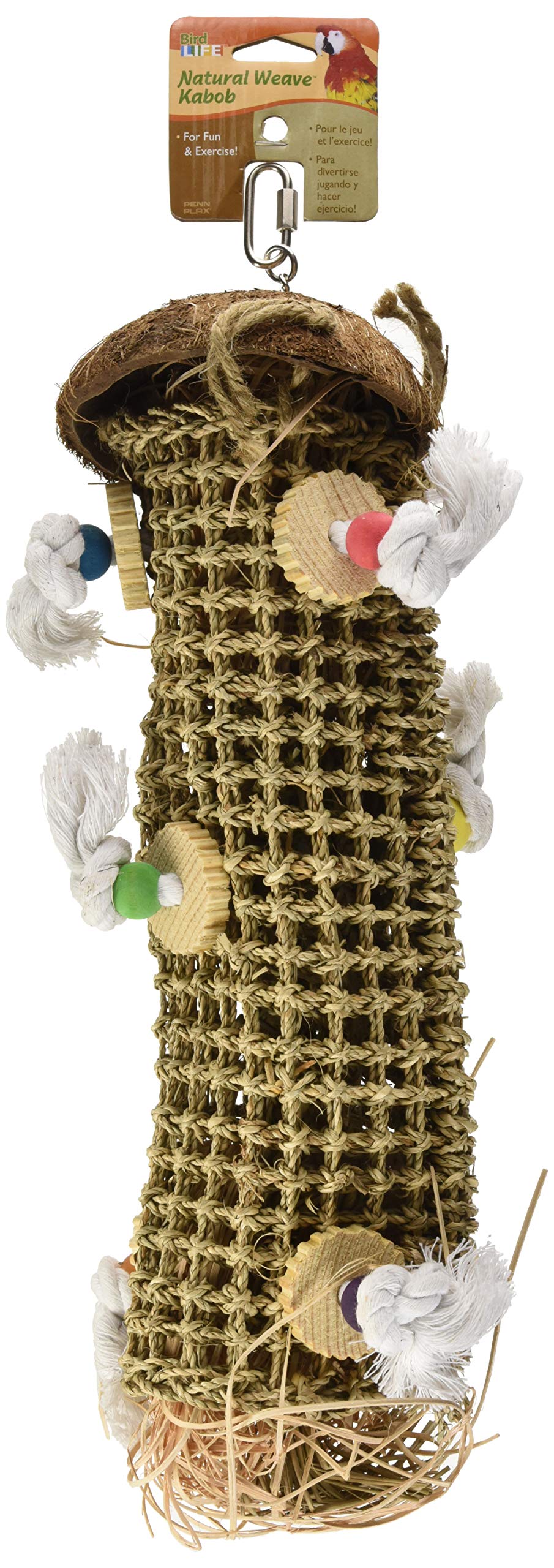 Penn-Plax Natural Weave Kabob Bird Perch Toy, 18-Inch