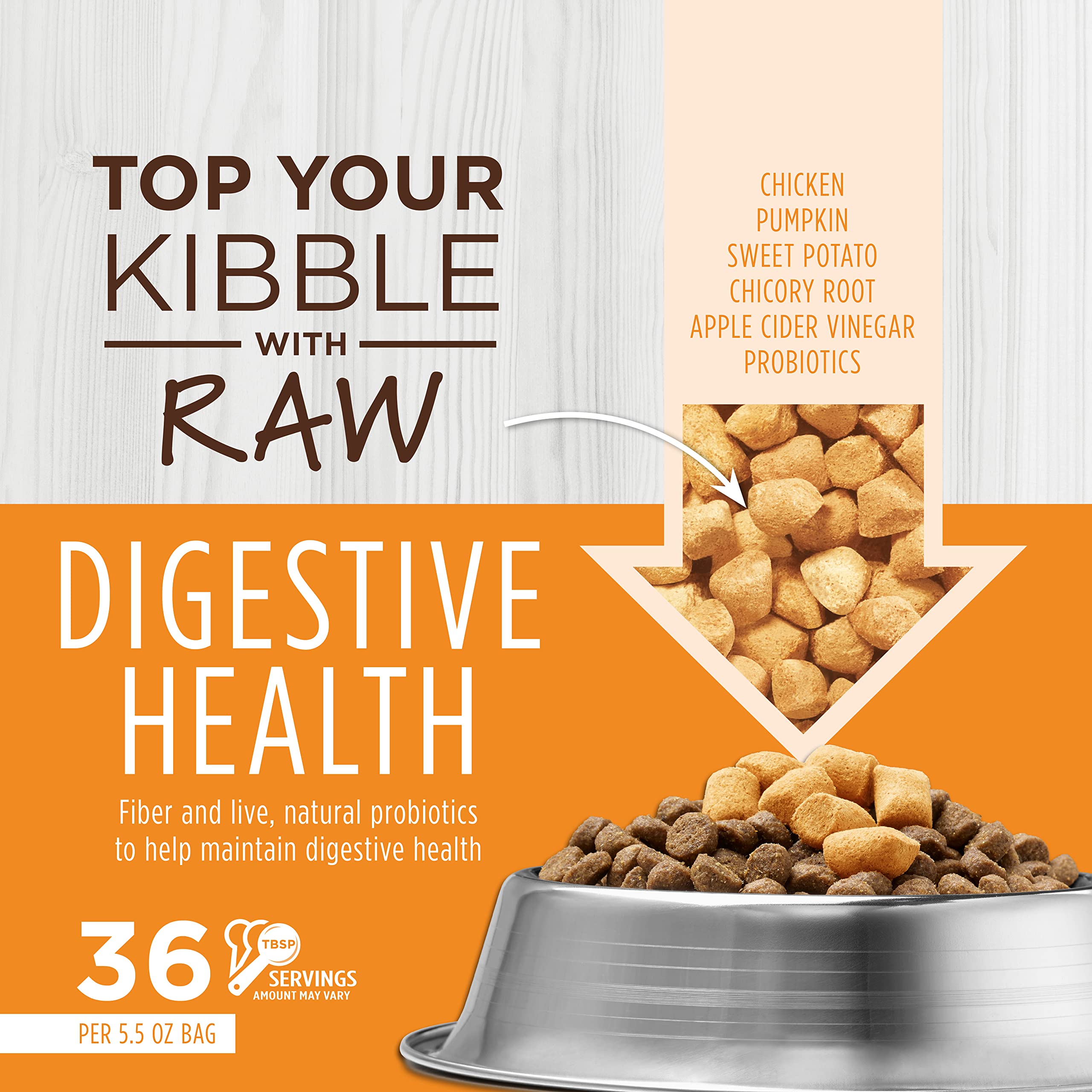 Instinct Raw Boost Mixers, Freeze Dried Cat Food Toppers with Functional Ingredients, Grain Free, Real Chicken - Digestive Healt