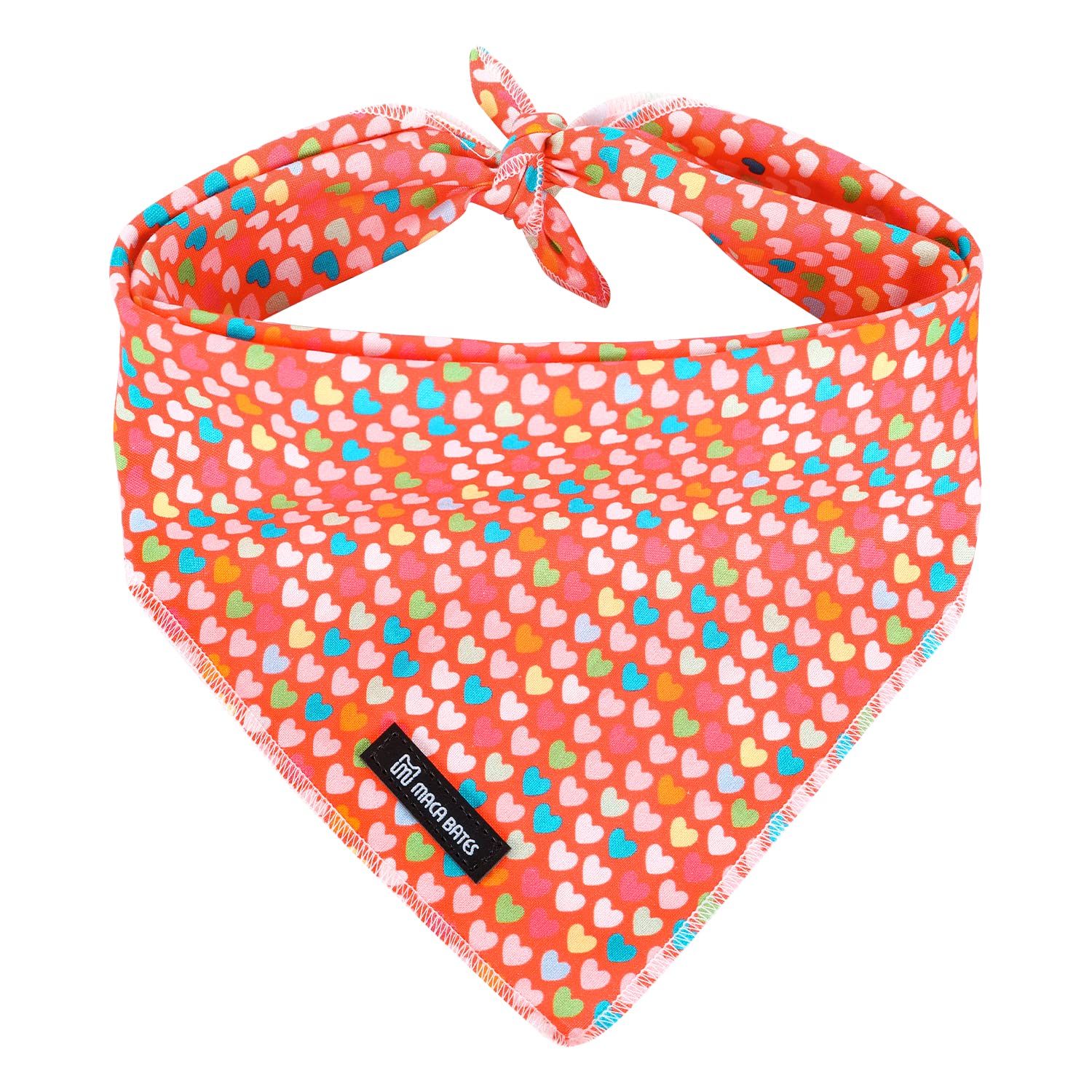 MACA Bates Valentines Day Sweet Heart Dog Bandana Triangle Scarf Handkerchief Soft Cotton Cute Adjustable Puppy Bandanas Gift fo