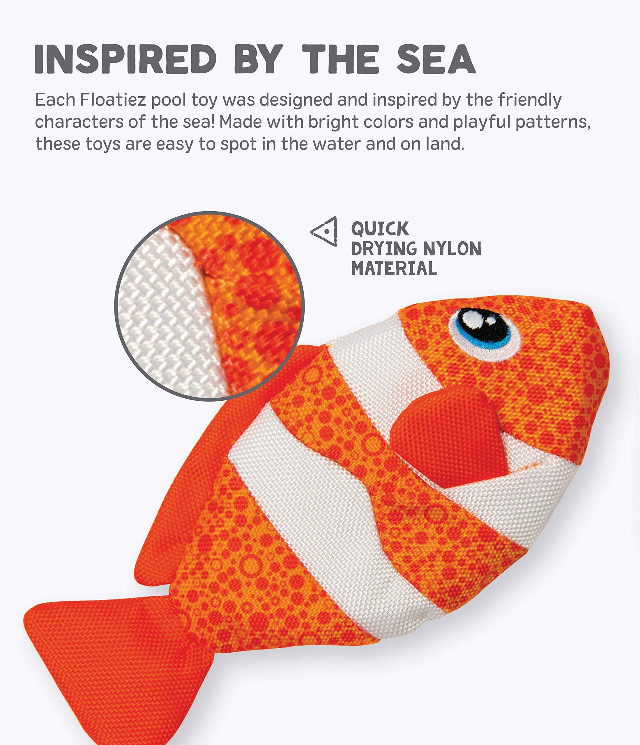 Outward Hound Floatiez Clownfish Interactive Dog Toy for Small Dogs - 1 Count, Floating Design, Fun Water Play, Clown Fish Color