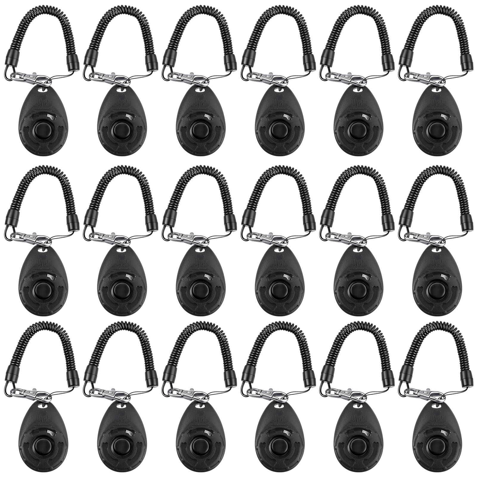 Frienda 18 Pieces Dog Training Clicker, Pet Behavioral Training Clickers With Wrist Strap For Dogs Cats Puppy Birds Horses(Black