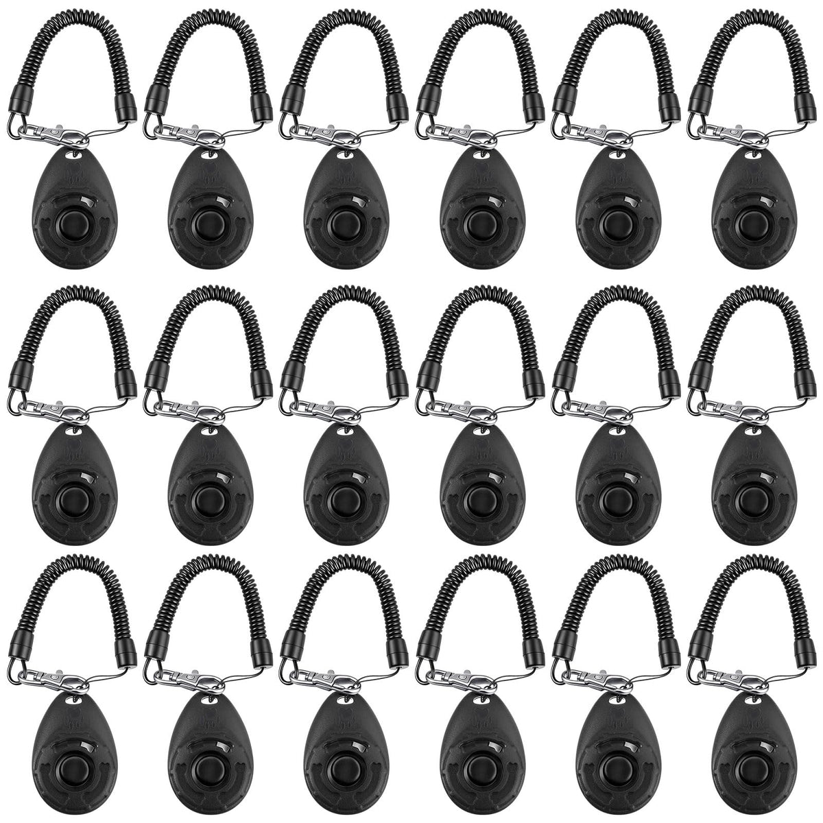 Frienda 18 Pieces Dog Training Clicker, Pet Behavioral Training Clickers With Wrist Strap For Dogs Cats Puppy Birds Horses(Black