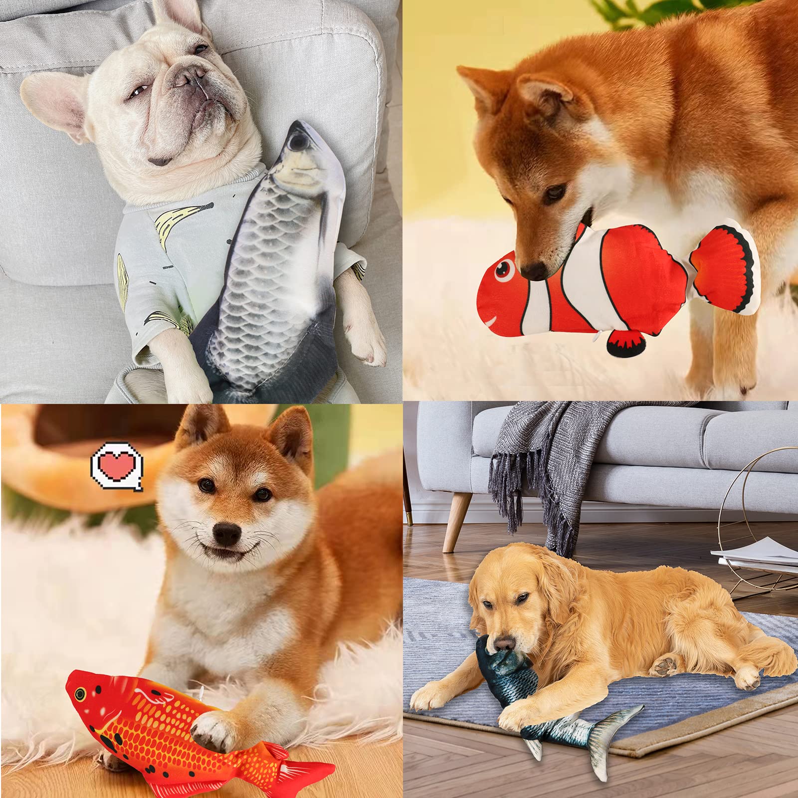 Vaiziq Flopping Fish Electric Moving Dog Fish Toy,Floppy Fish Cat Toy,Cat Toys Interactive Pet Toys For Dog Exercise,Reducing St