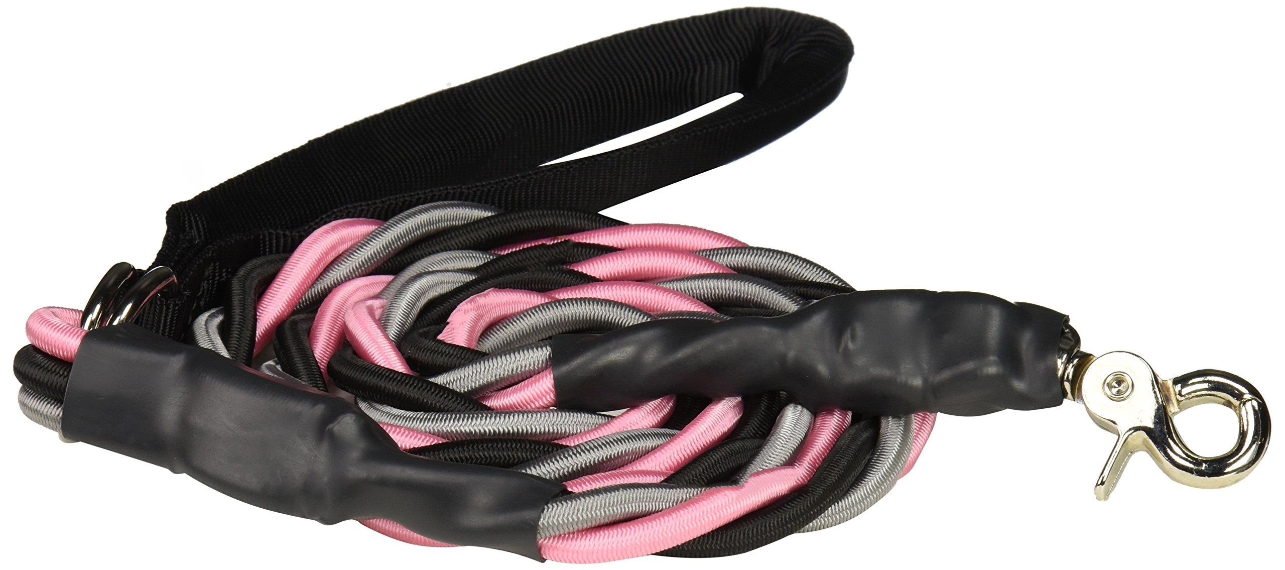 Bungee Pupee 6-Feet Large Leash, Pink/Black/Grey