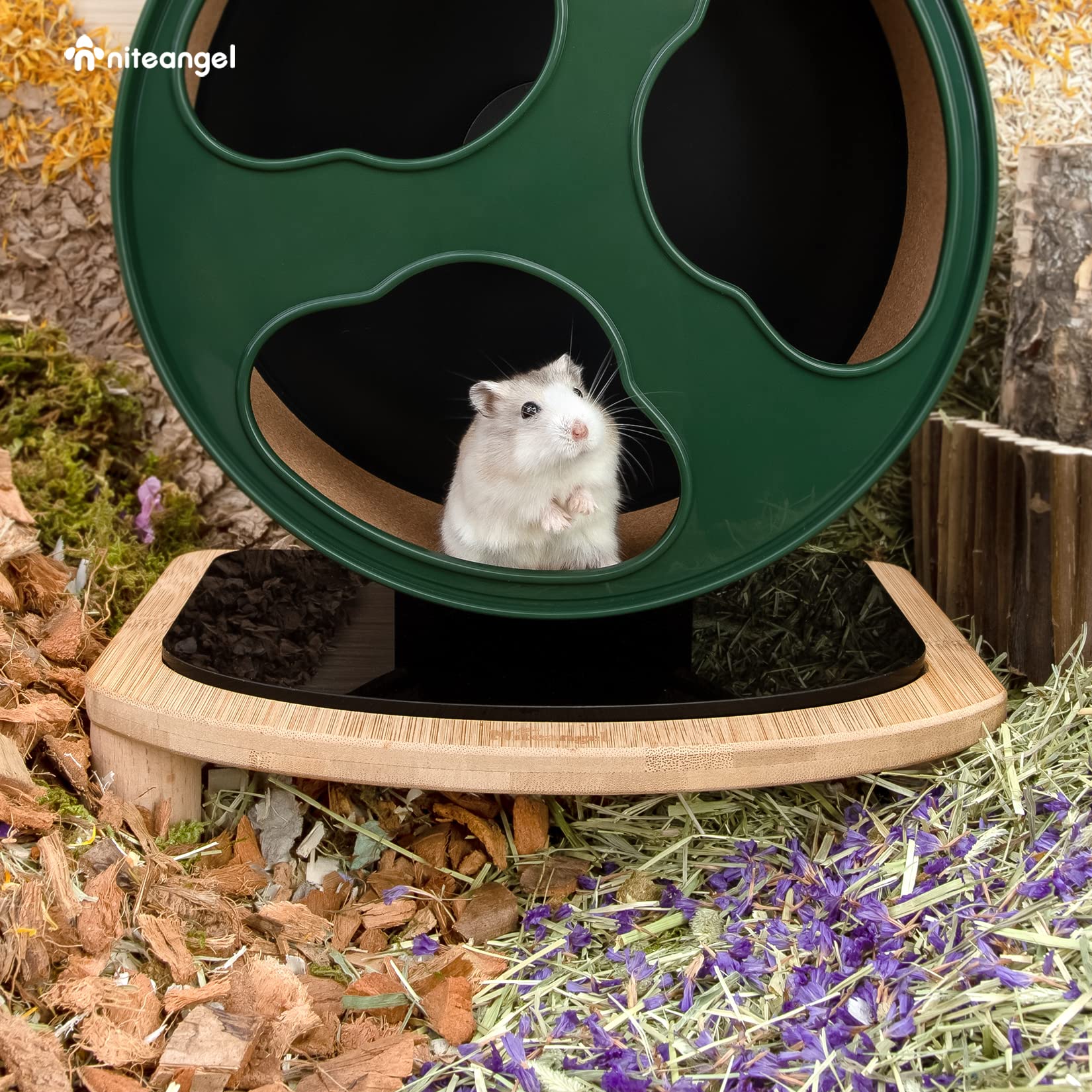 Niteangel Anti-Slide Acrylic Wooden Cloud Series Hamster Wheel Platform (Small)