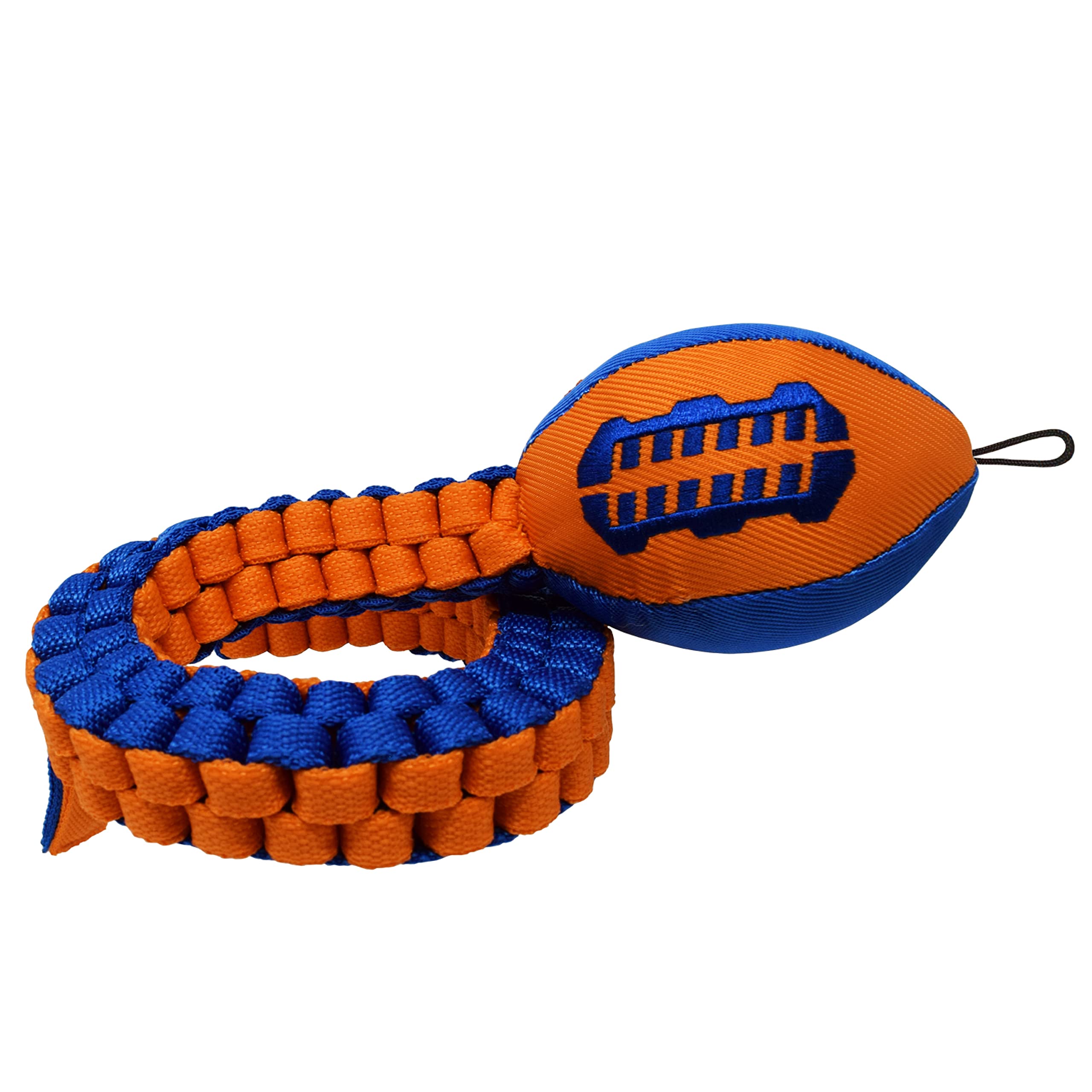 Nerf Dog Vortex Chain Tug Dog Toy With Squeaker Football Head, Lightweight, Durable, Water Resistant, 30 Inches, For Medium To Extra-Large Breeds, Single Unit (3474)