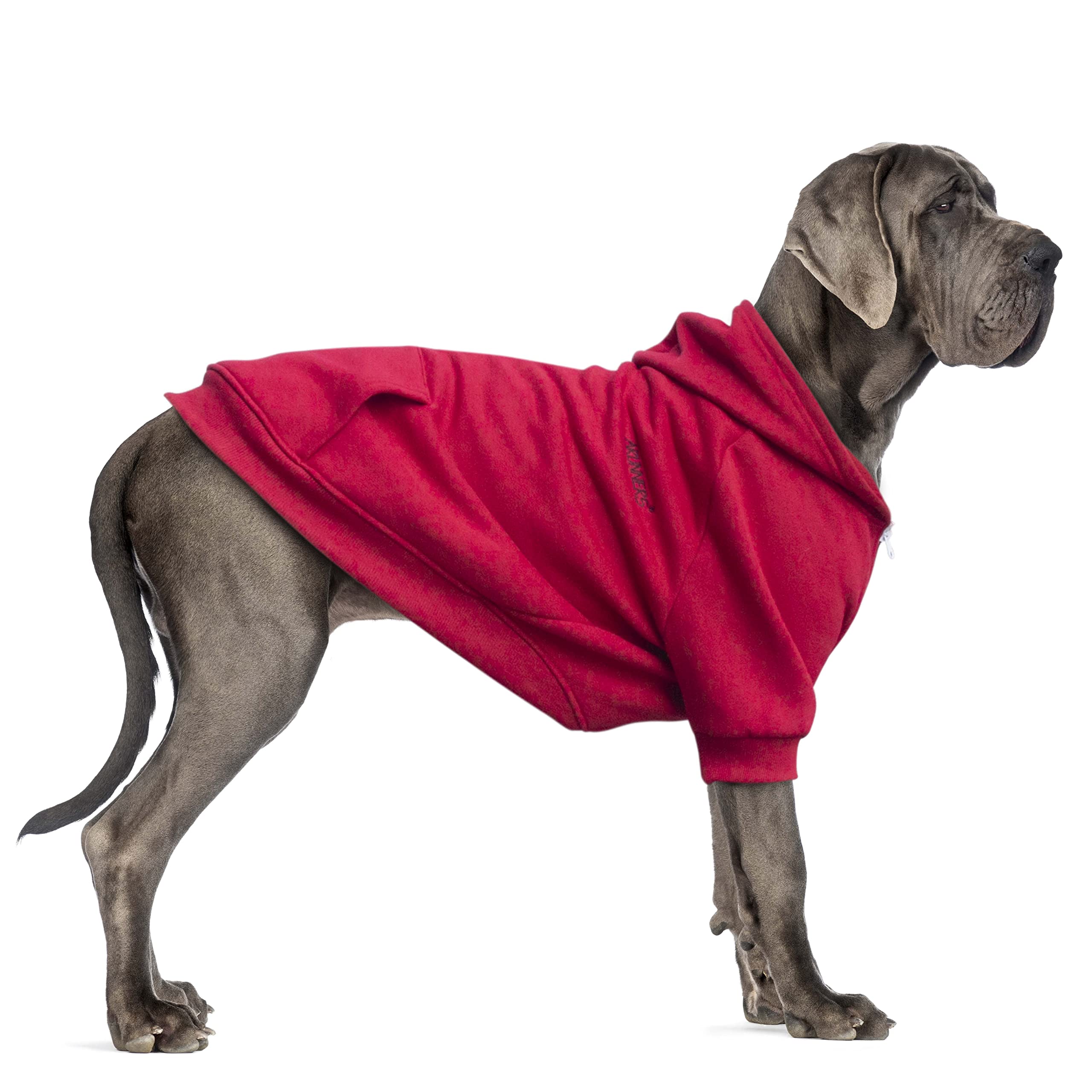 Arunners Extra Large Dog Clothes Hoodies Zip Up Sweaters For Big Dogs Labrador Border Collie Red 4Xl