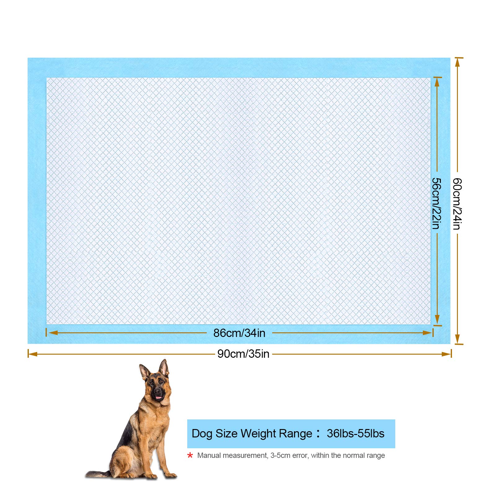 Ownpets Dog Training Xl Extra Large Pad 35’’ X 32’’, Leak-Proof 6-Layer Pet Potty Training Pads Pee Pads With Quick-Dry Surface For Pets, Puppies, Adult, Sick & Aging Dogs, 40 Counts