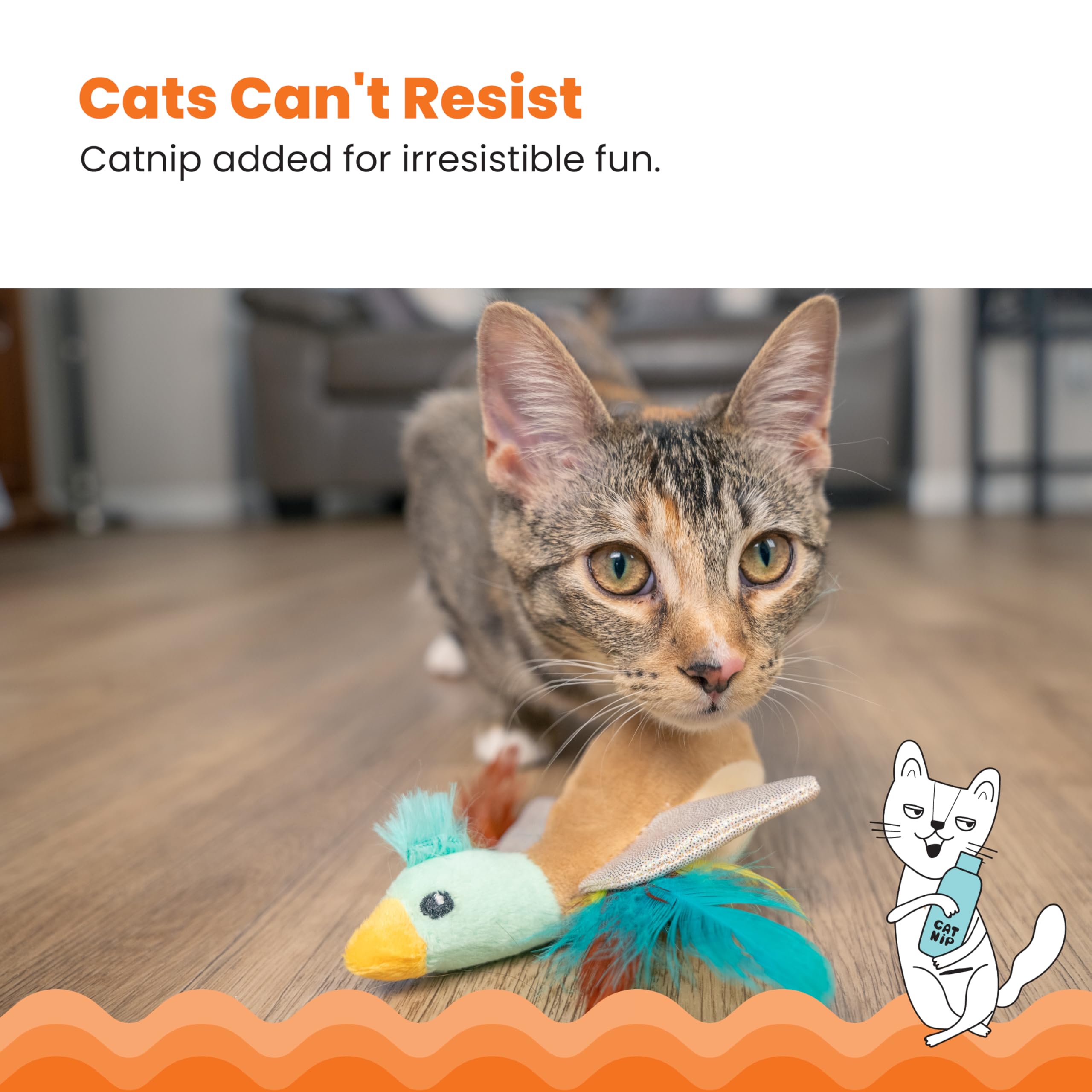 Catstages Flapperz Duck Plush Interactive Catnip Cat Toy