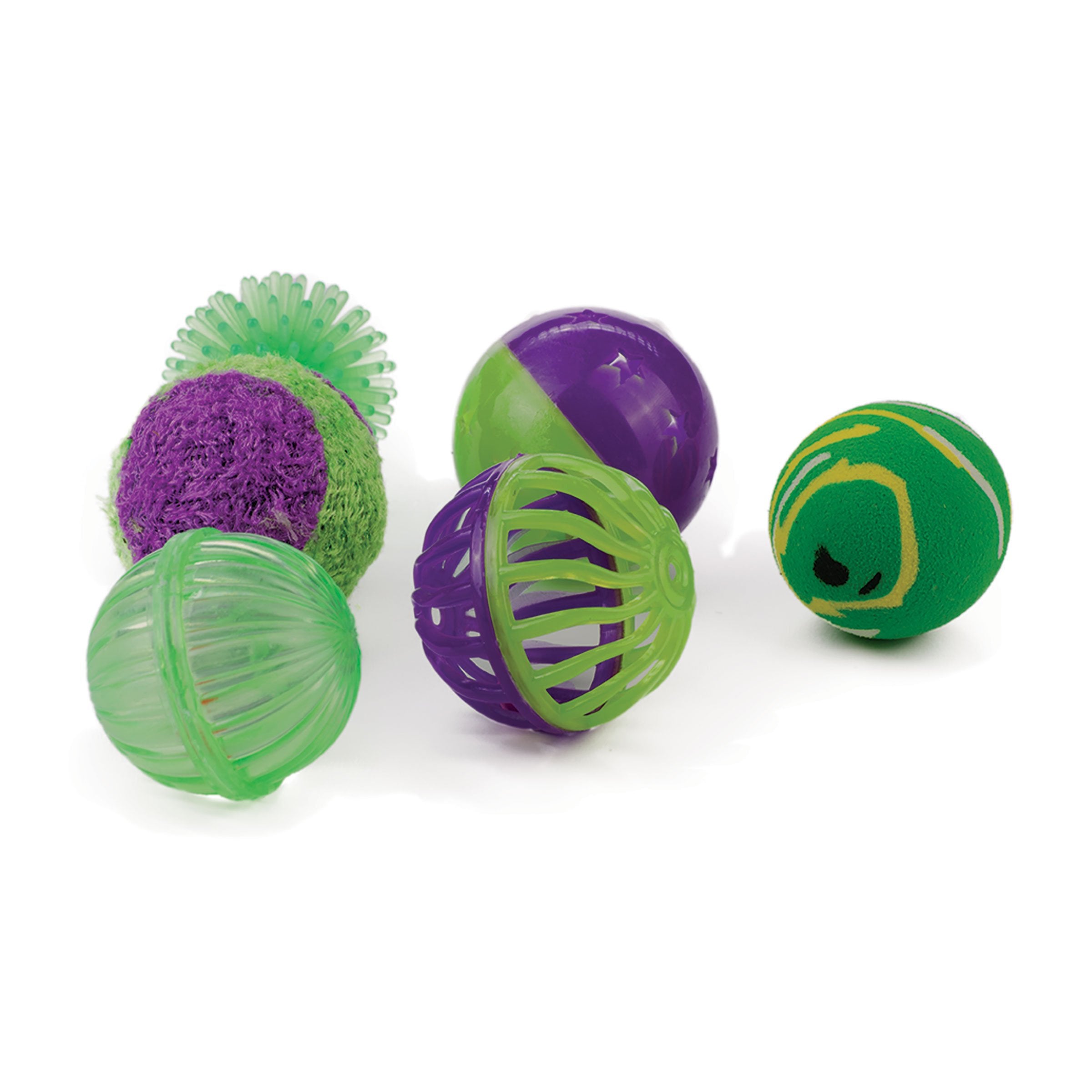 Ourpets Rolling In The Fun 6 Piece Multi-Pack Cat Toy