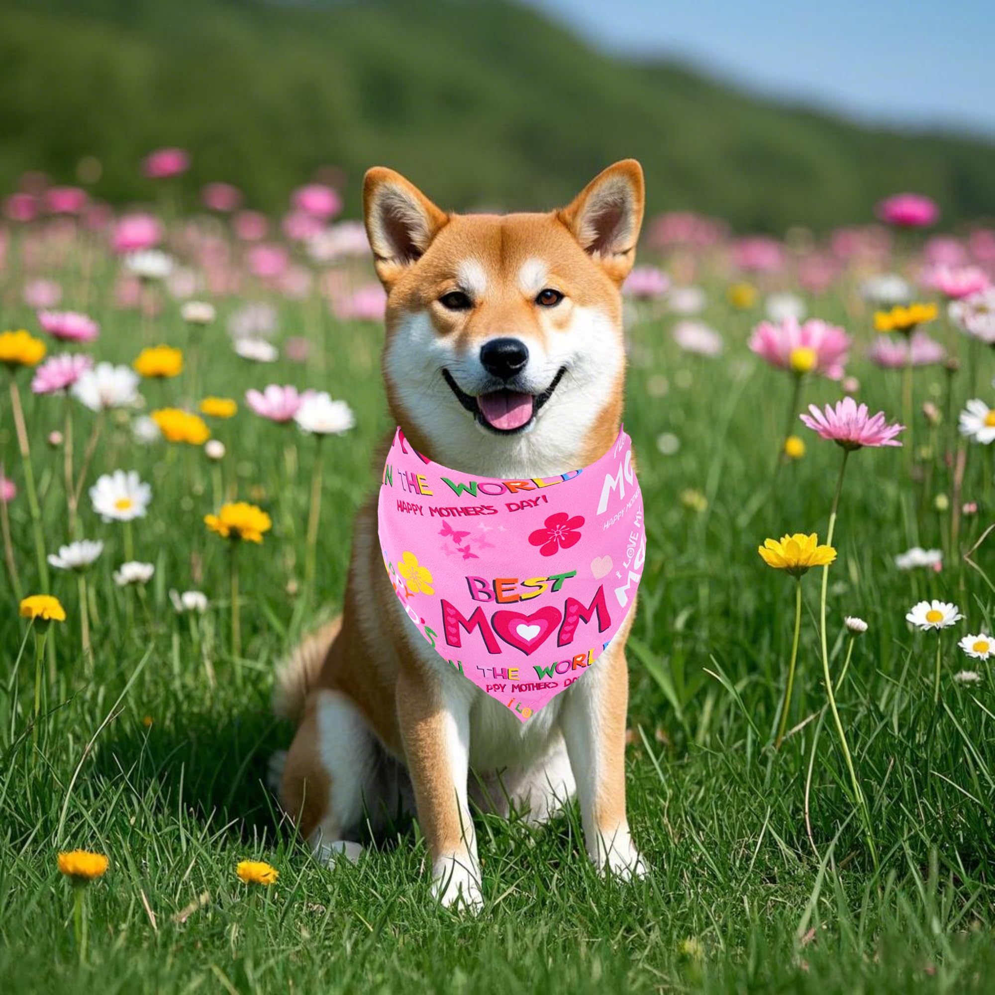 Pai Sence 30 Pcs Mothers Day Small Dog Bandanas Bulk 25 Inch Love Mom Dog Bandanas For Medium Dogs Breed Best Mom Dogs Bandana L