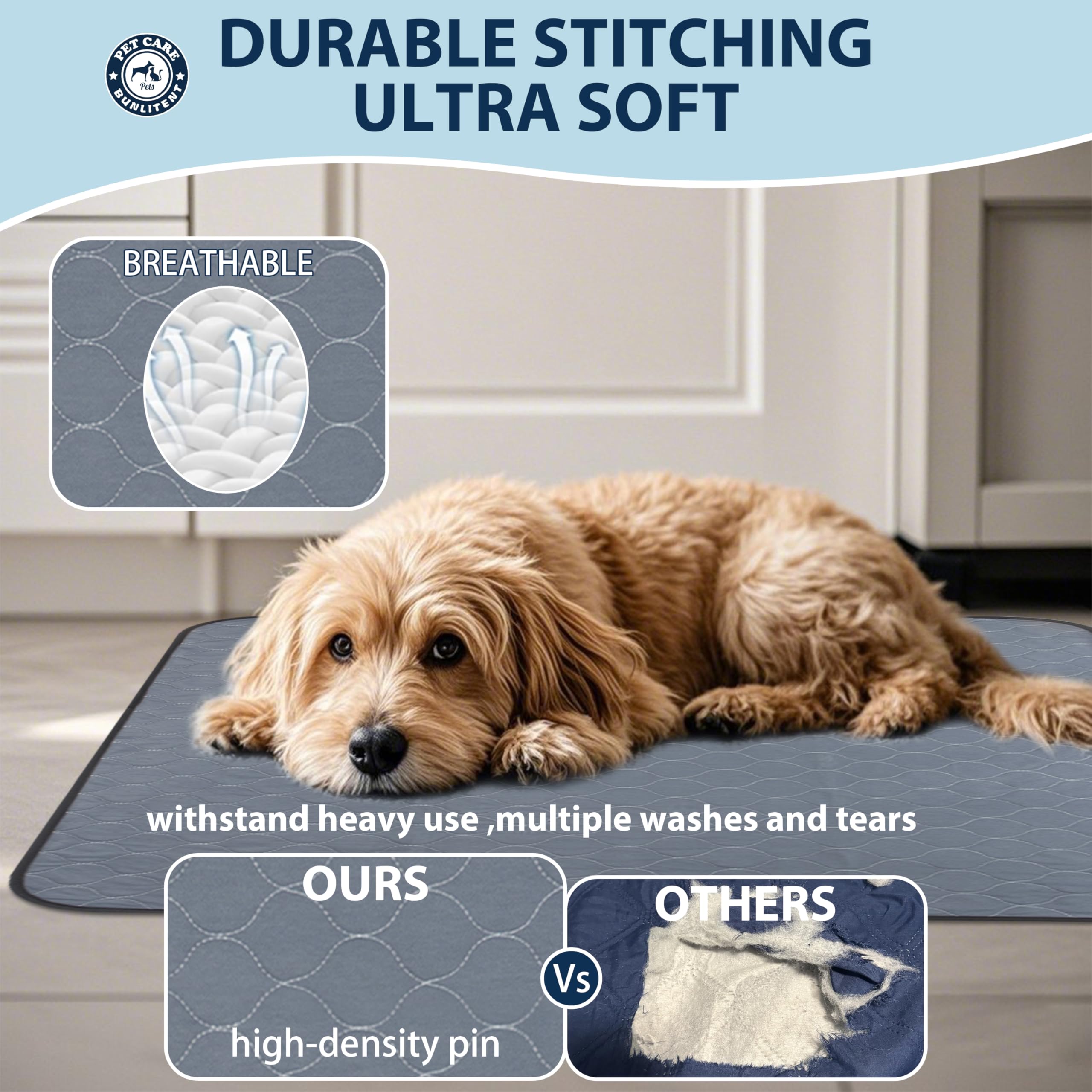 Washable Pee Pads For Dogs, 34X36 Reusable Puppy Pads With Fast Absorbent, Waterproof Reusable Pee Pads For Whelping, Traing, In