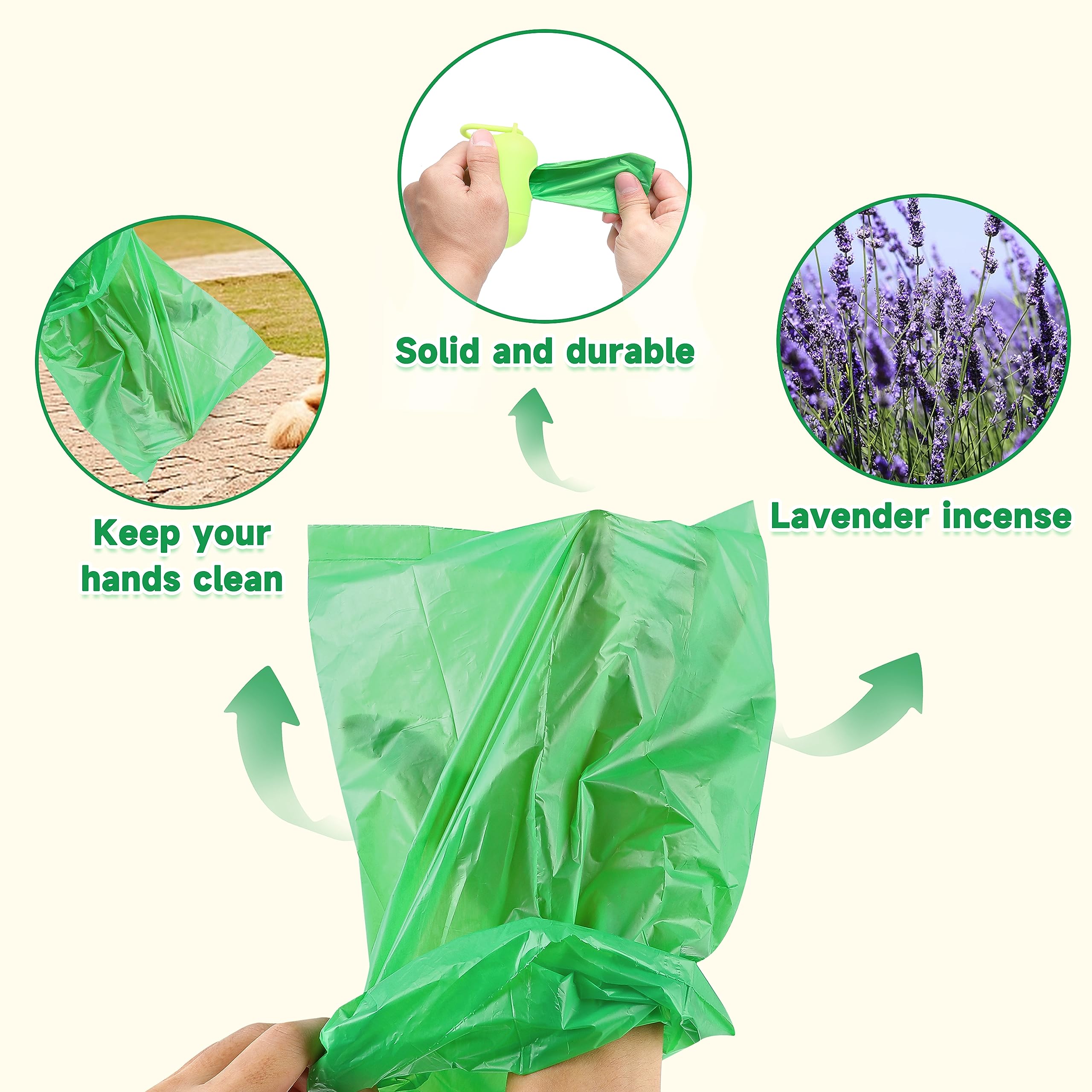 Dog Poop Bags With Dispenser, Pet Waste Bags Doggie Bags, Guaranteed Leak Proof And Extra Thick Waste Bag Refill Rolls For Dogs,