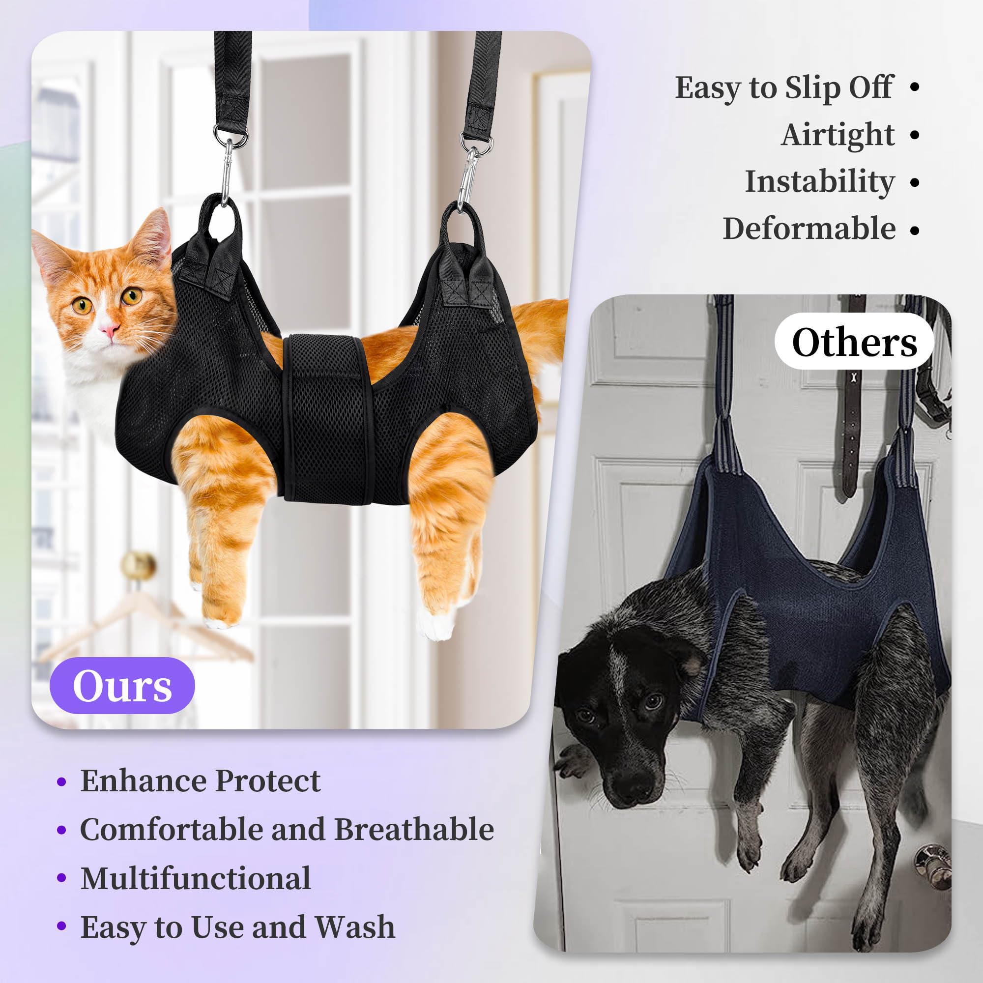 Patiencet Cat Grooming Hammock Pet Hammock Cat Nail Clipper Hammock For Nail Trimming Dog Sling For Nail Clipping Dog Hanging Ha