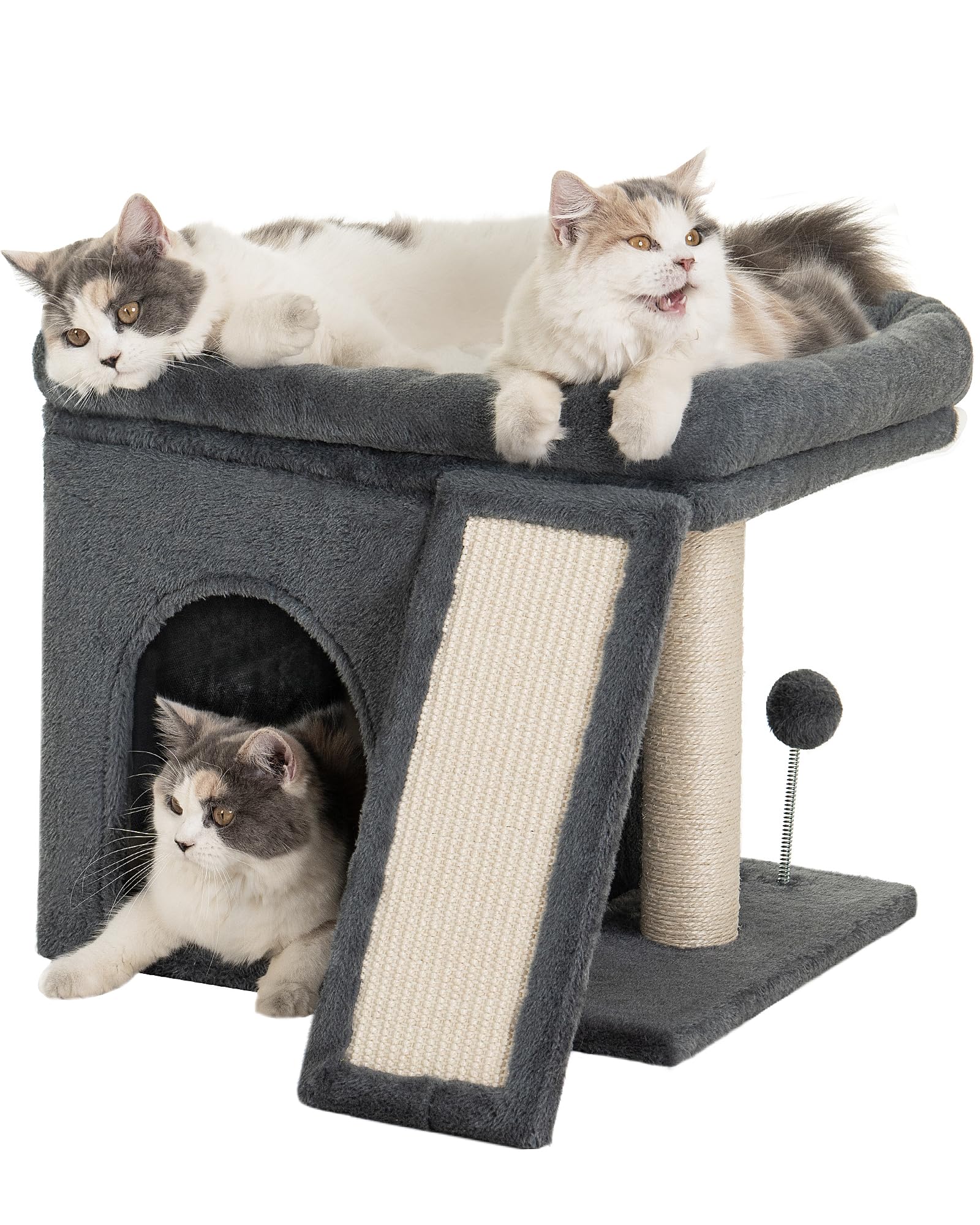 Aechonow 14 Cat Tree Tower With Scratching Post, 20 * 16.5In Perch Bed For Large Adult Cats, Condo Cave For Indoor Small Medium 
