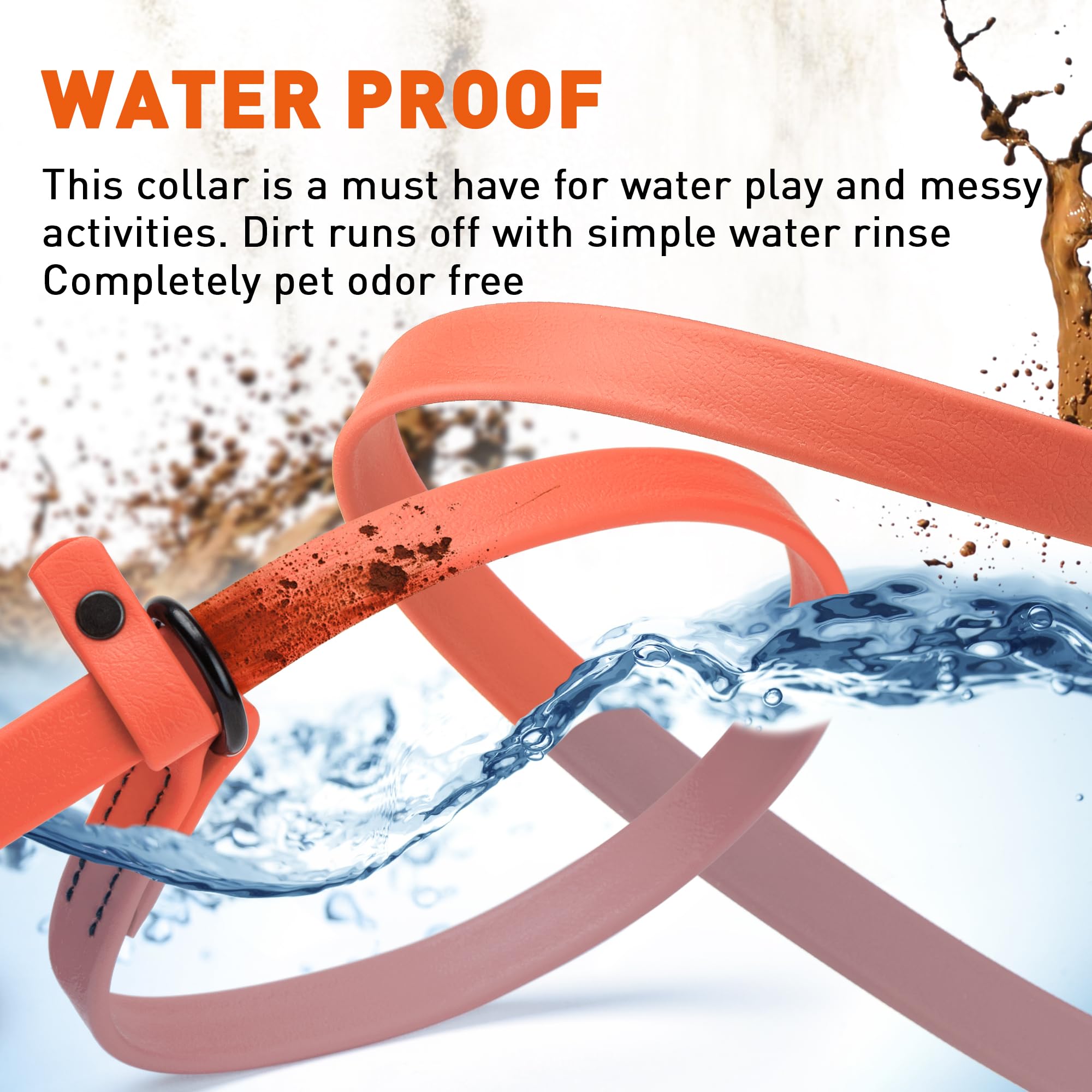 Dogline Biothane Slip Dog Leash - For Small, Medium And Large Dogs - Odor Free Slip Lead, Heavy Duty And Durable Material Kennel Lead - Coral - 7Ft L X 1/2In W