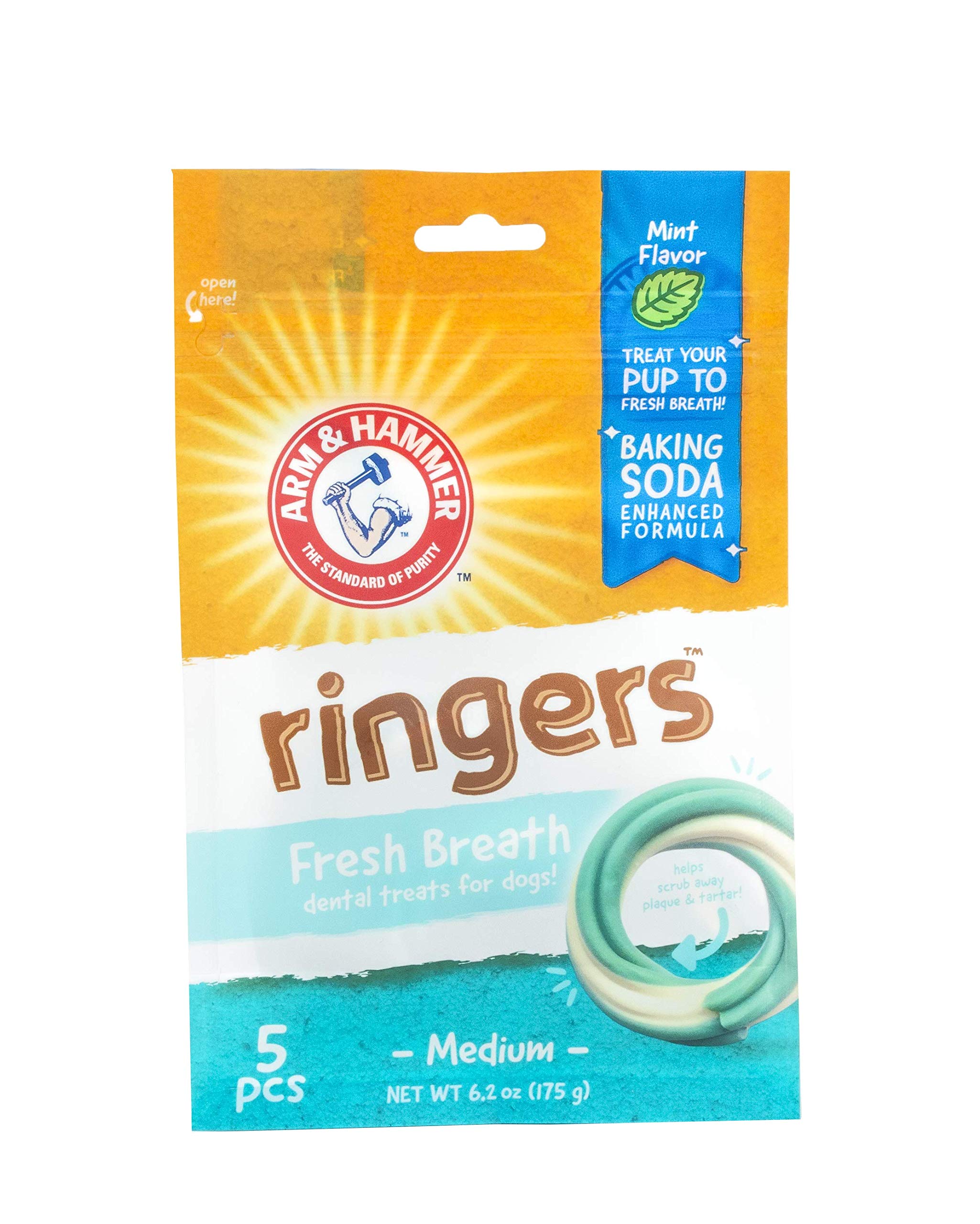 Arm & Hammer for Pets Ringers Dental Treats for Dogs  Dental Chews Fight Bad Dog Breath, Plaque & Tartar Without Brushing  Fresh