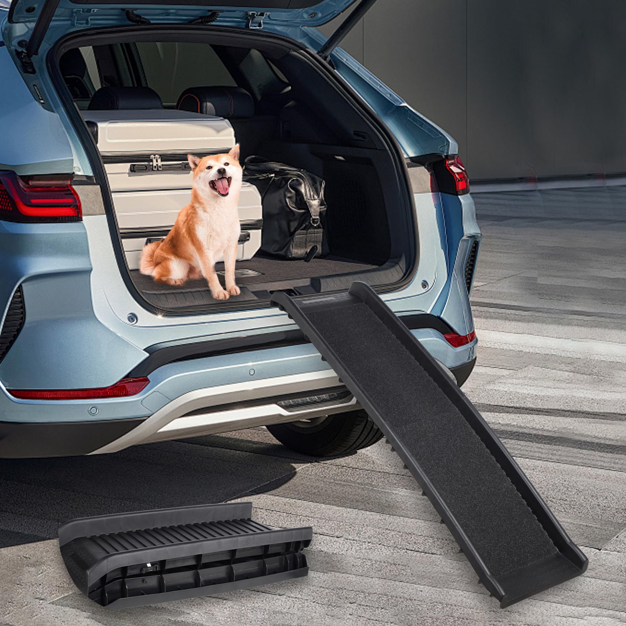 Livingbasics Folding Pet Ramp, 61 Inch Lightweight Portable Dog And Cat Ramp Great For Cars Trucks And Suvs