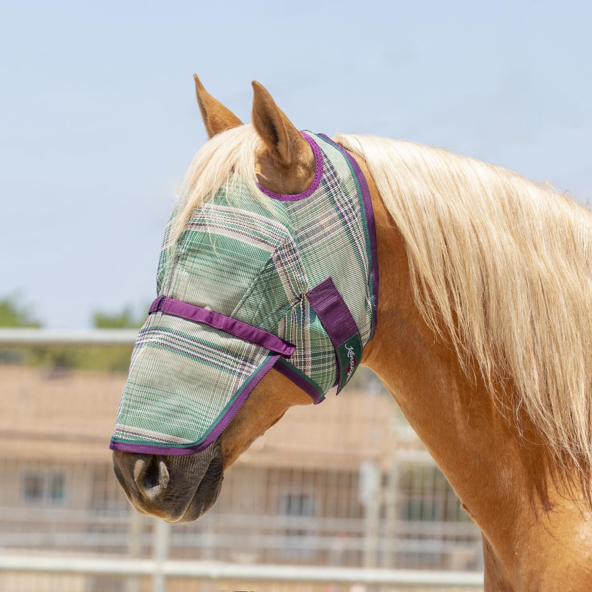 Kensington Fly Mask w/Web & Nose Size: L-Avg Color: 2019-Imperial Jade