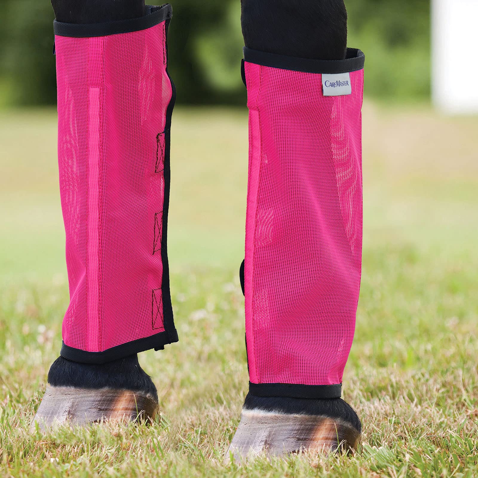 Caremaster Fine Mesh Fly Boots Loose Fitting & Non-Slip Horse Fly Leggings No More Horsefly Nuisance Greatly Reduce Stomping Breathable With Natural Air Flow (Set Of 4) Magenta Large